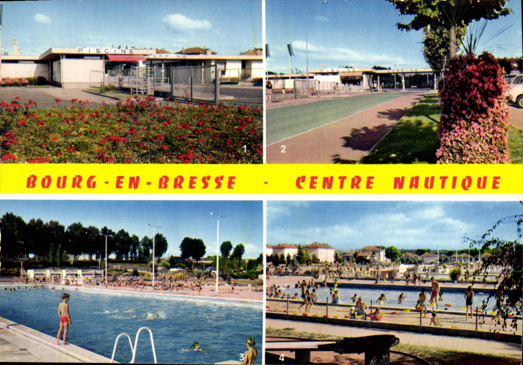 CPA Bourg En Bresse Ain Centre Nautique architectes Marc et Pierre Dosse DPLG a Bourg Allee et entre
