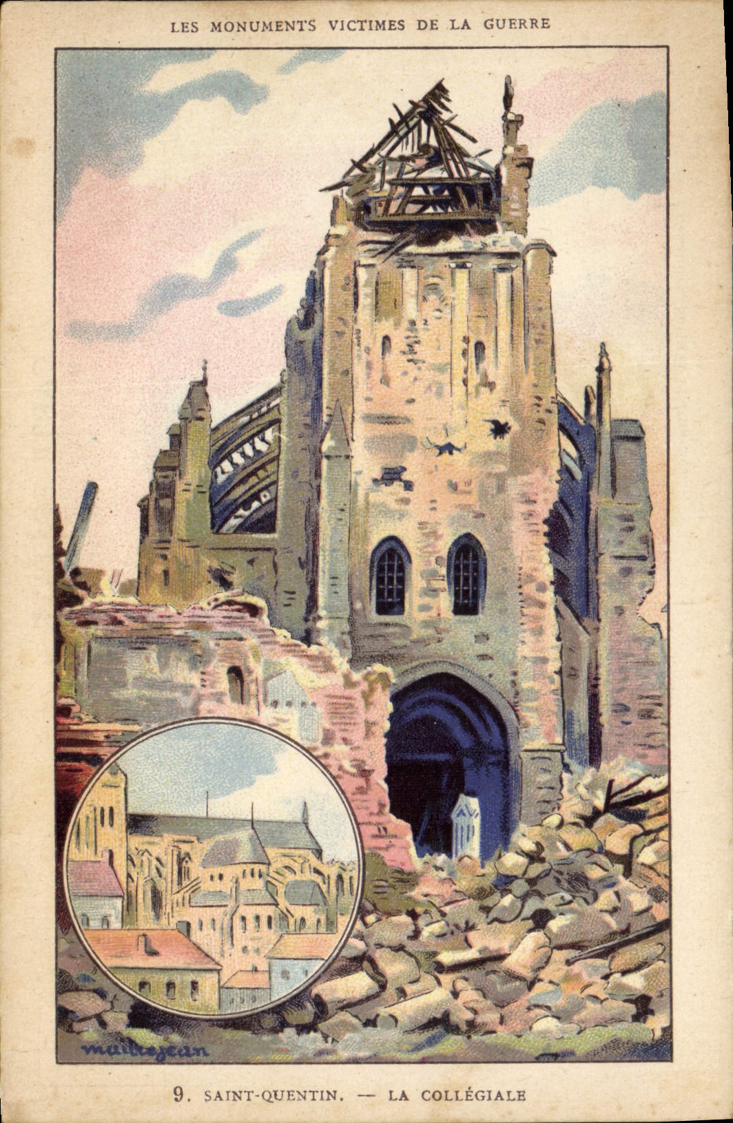 CPA Les Monuments Victimes de la Guerre Saint Quentin la Collegiale 