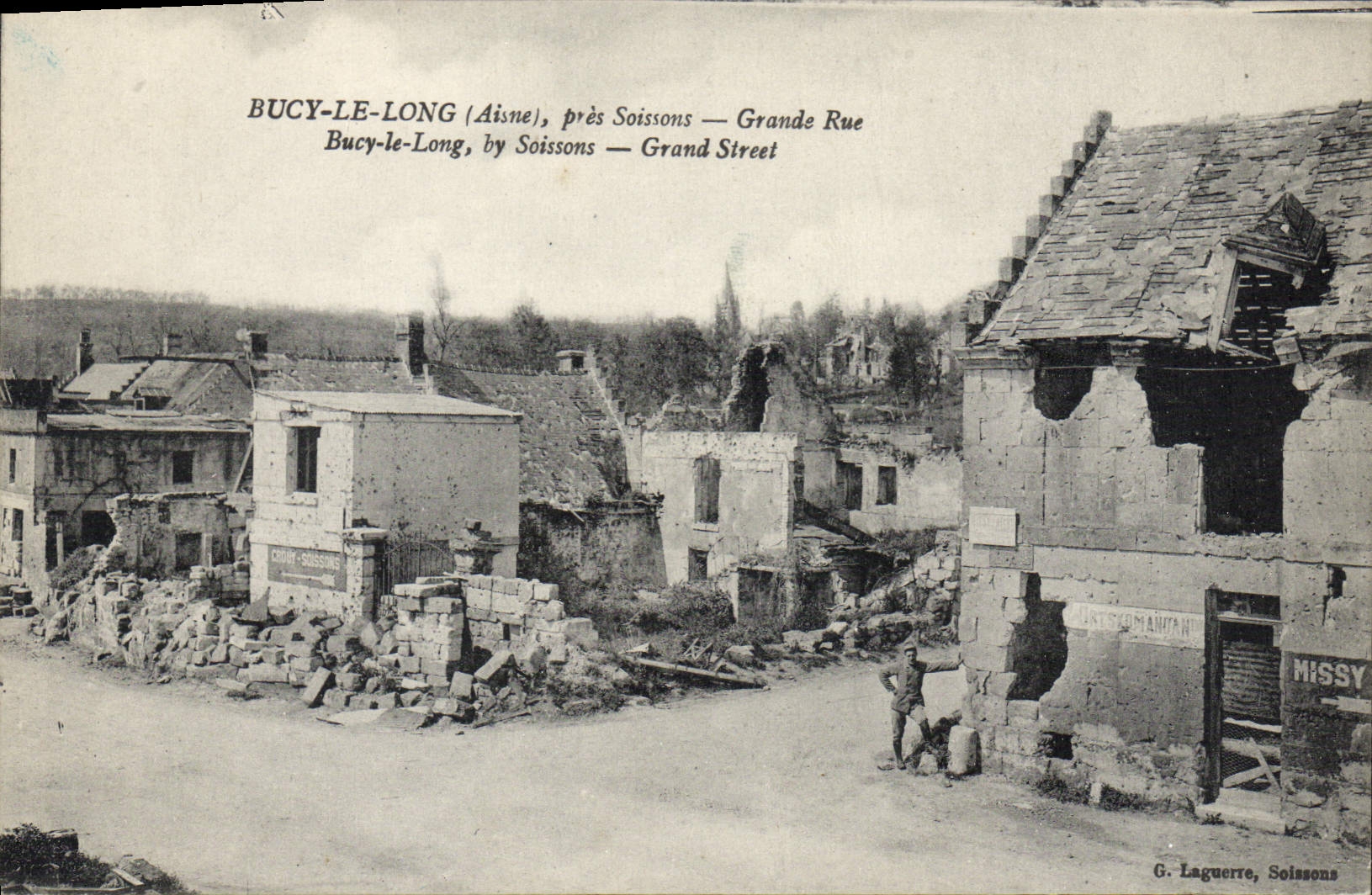 CPA Bucy le Long Aisne Pres Soissons Grande Rue