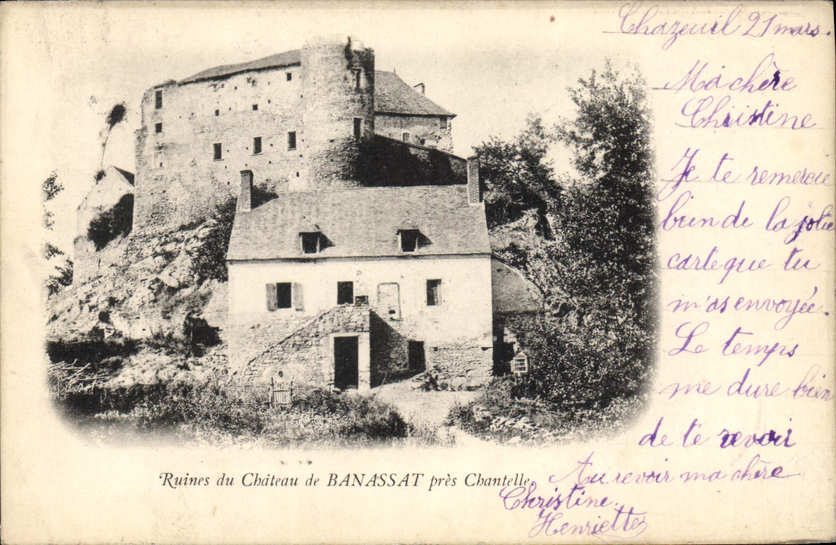 CPA Ruines du Chateau de Banassat pres Chamtelle 