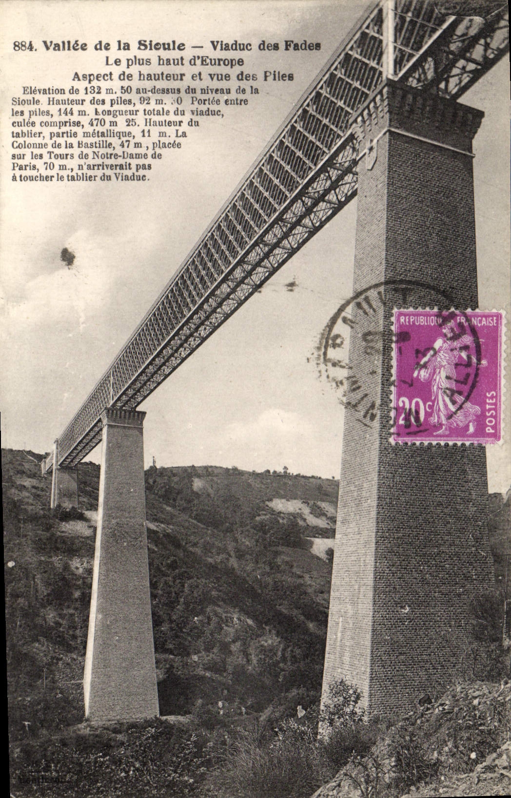 CPA Valle de la Sioule Viaduc des Fades Le plus haut d'Europe