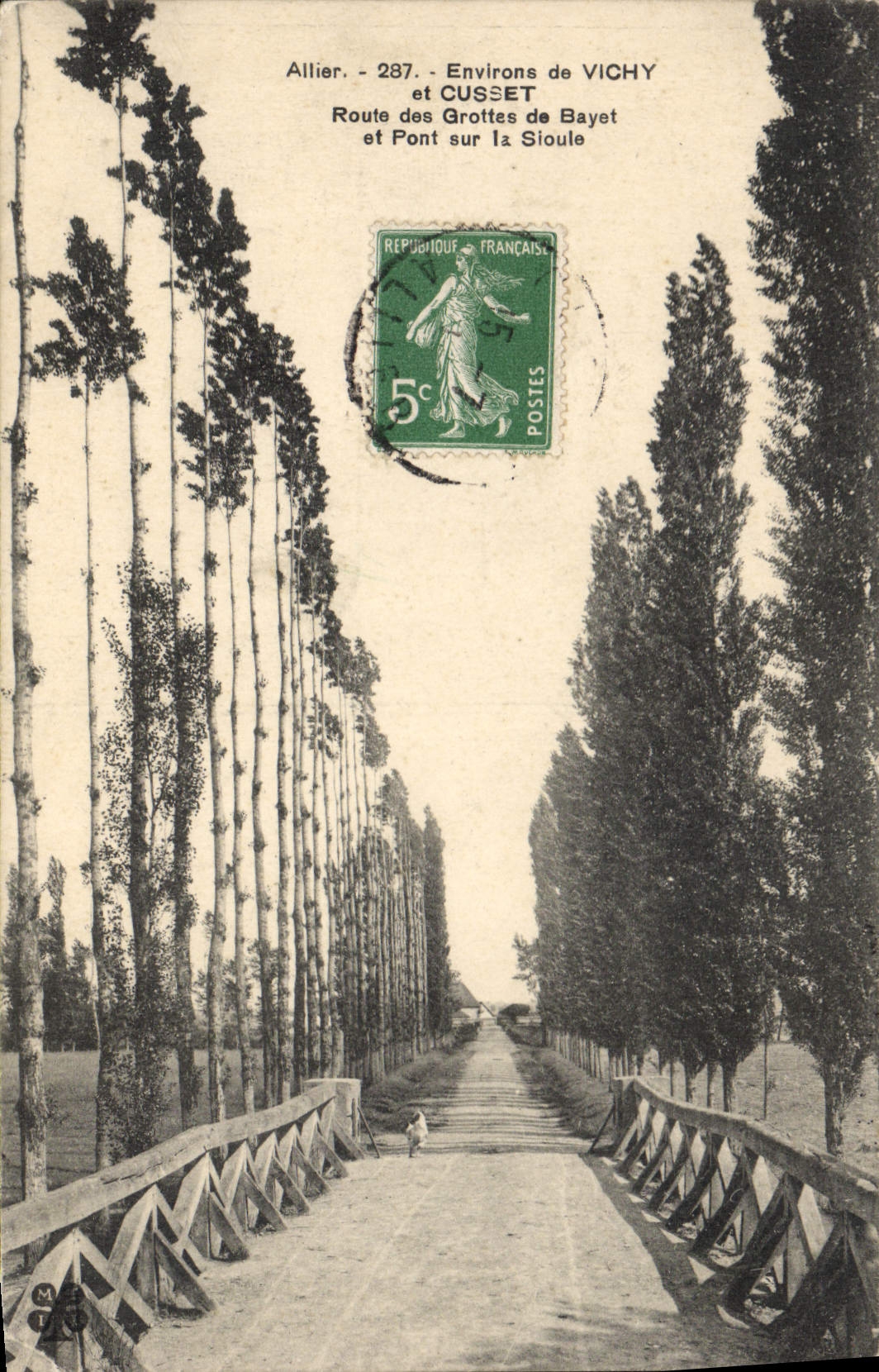 CPA Allier Environs de Vichy et Cusset Route des Grottes de Bayet et Pont sur le Sioule 