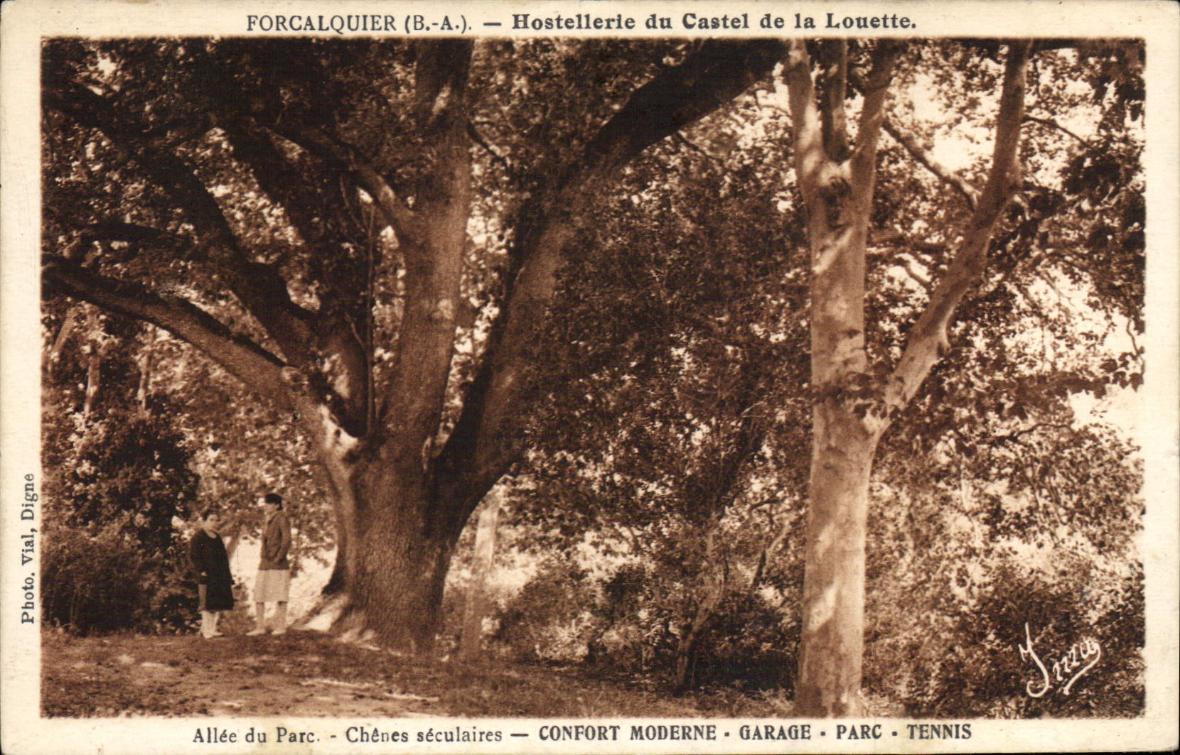 CPA Forcalquier B A Hostellerle du Castel de la Louette Alle du Parc Chenes seculares Confort Modern