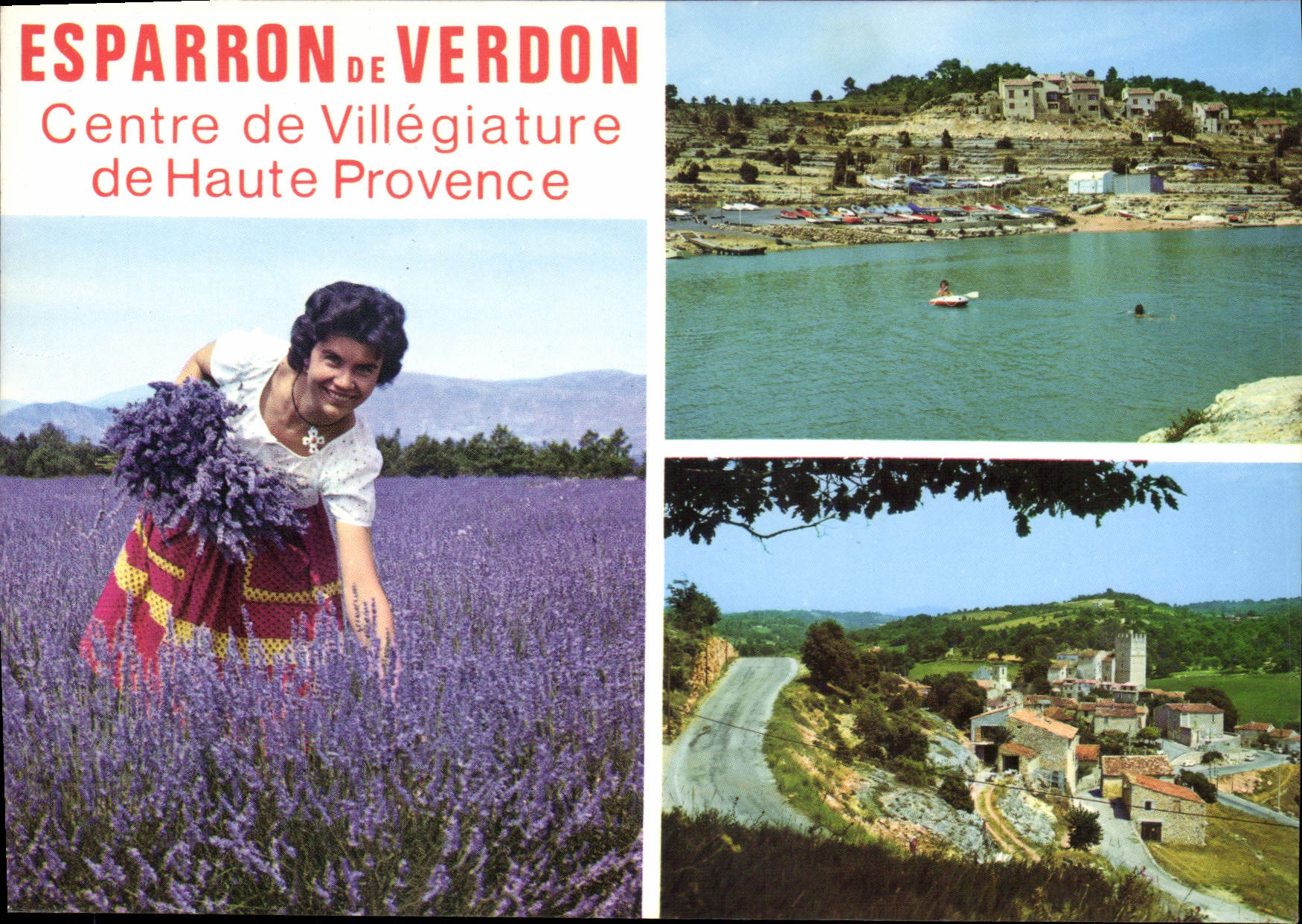 CPA Esparron de Verdon Alpes de Haute Provence village provencal dominant le lac forme par la barrag