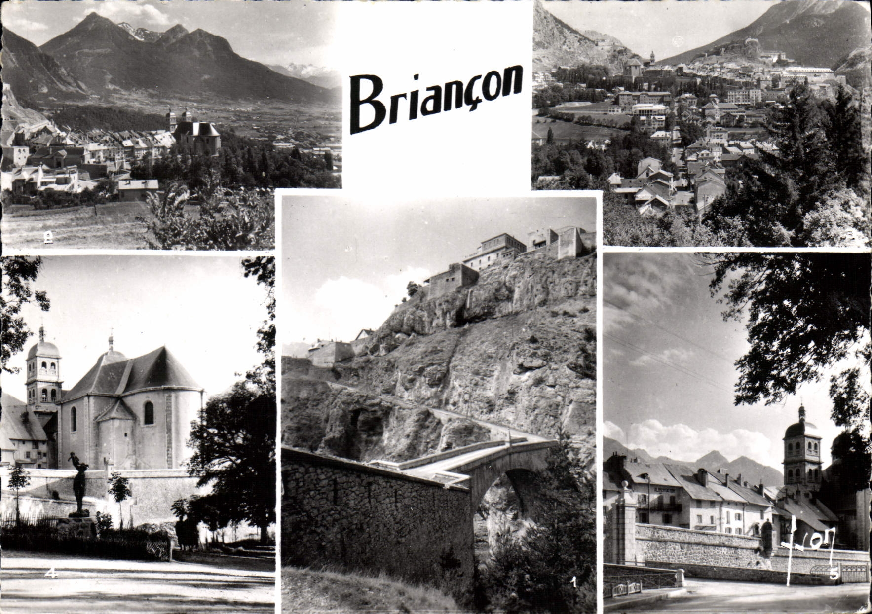 CPA Briancon Hautes Alpes le Pont d'Asfeld vue generale et le Melezin vue generale et la Chaussee la