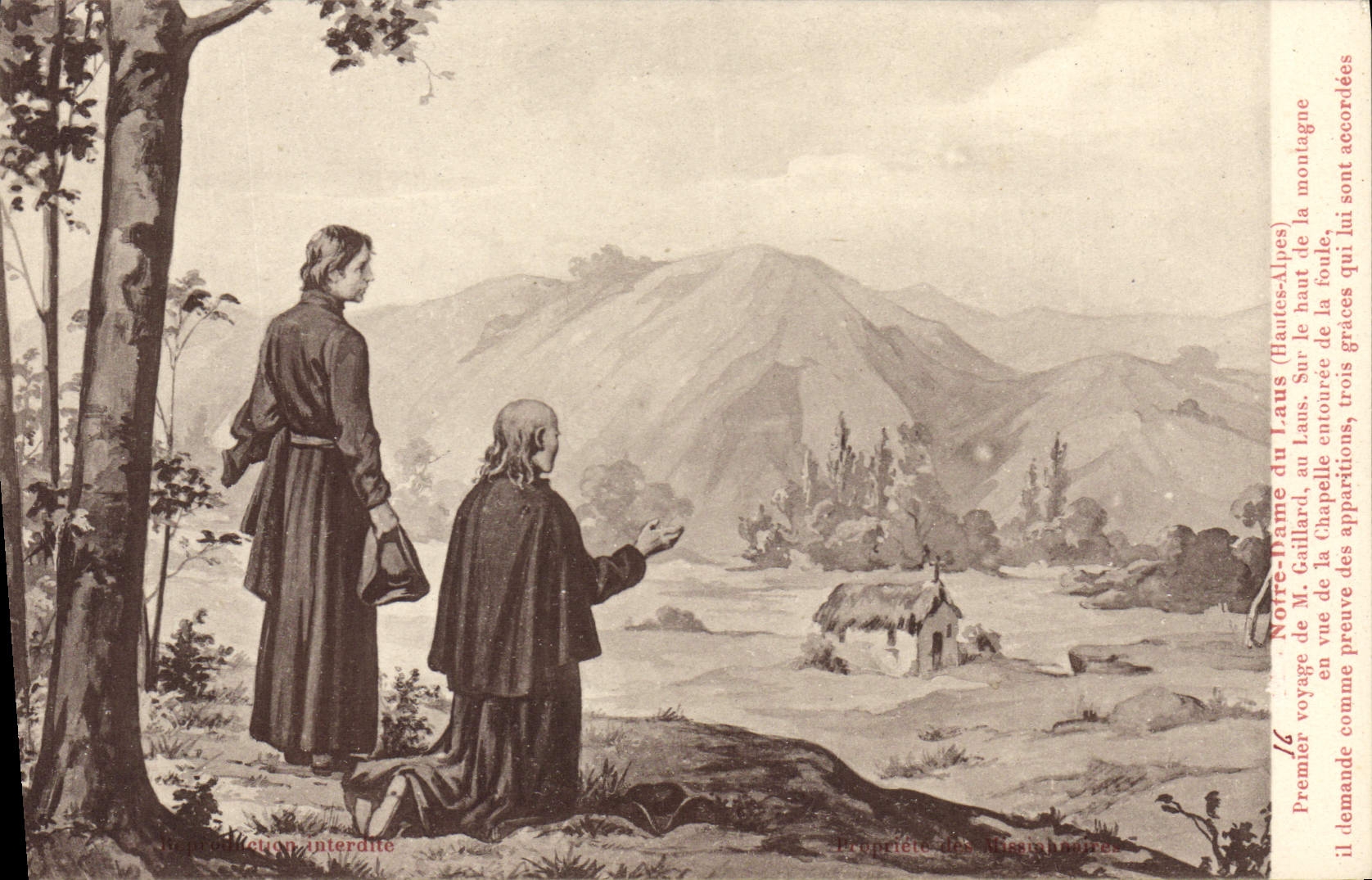 CPA Notre Dame du Laus Hautes Alpes Premier voyage de M Gaillard au Laus Sur le haut de la montagne