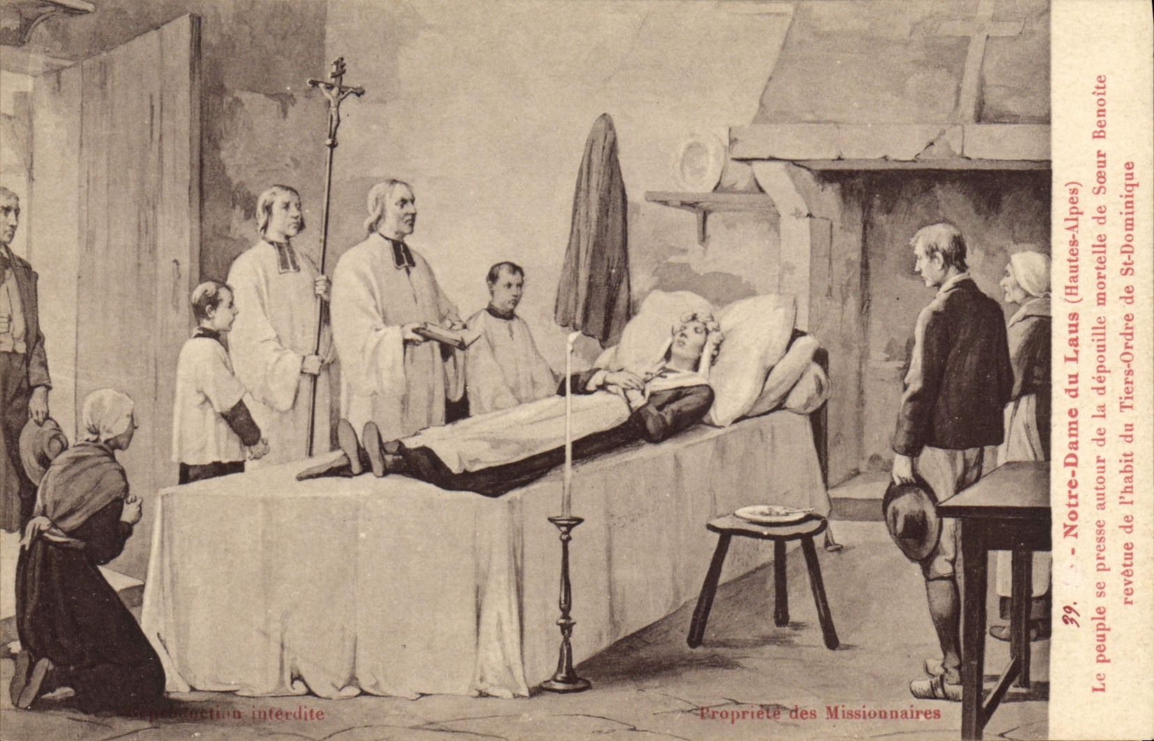 CPA Notre Dame du Laus Hautes Alpes le peuple se presse autour de la depouille martelle de Soeur Ben