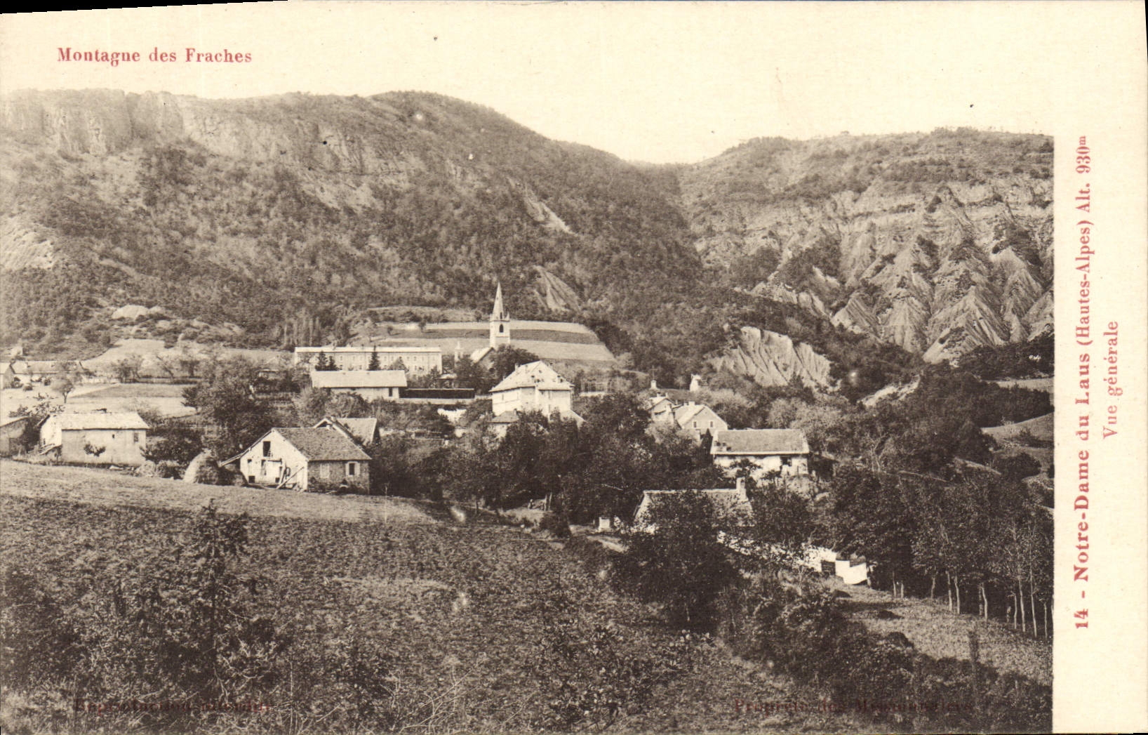 CPA Montagne des Fraches Notre Dame du Laus Hautes Alpes vue generale