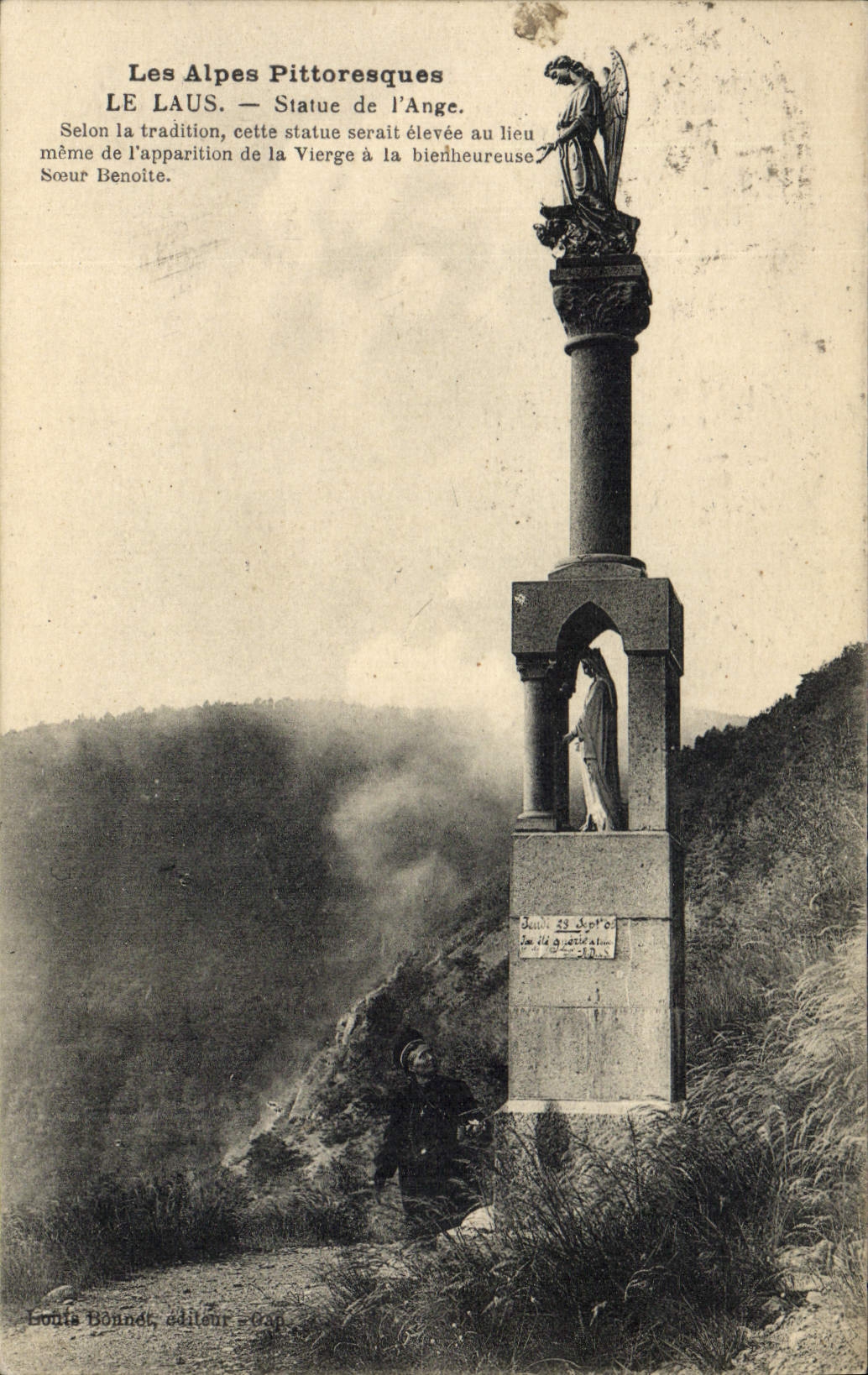 CPA Les Alpes pittoresque Le Laus Statue e l'Ange