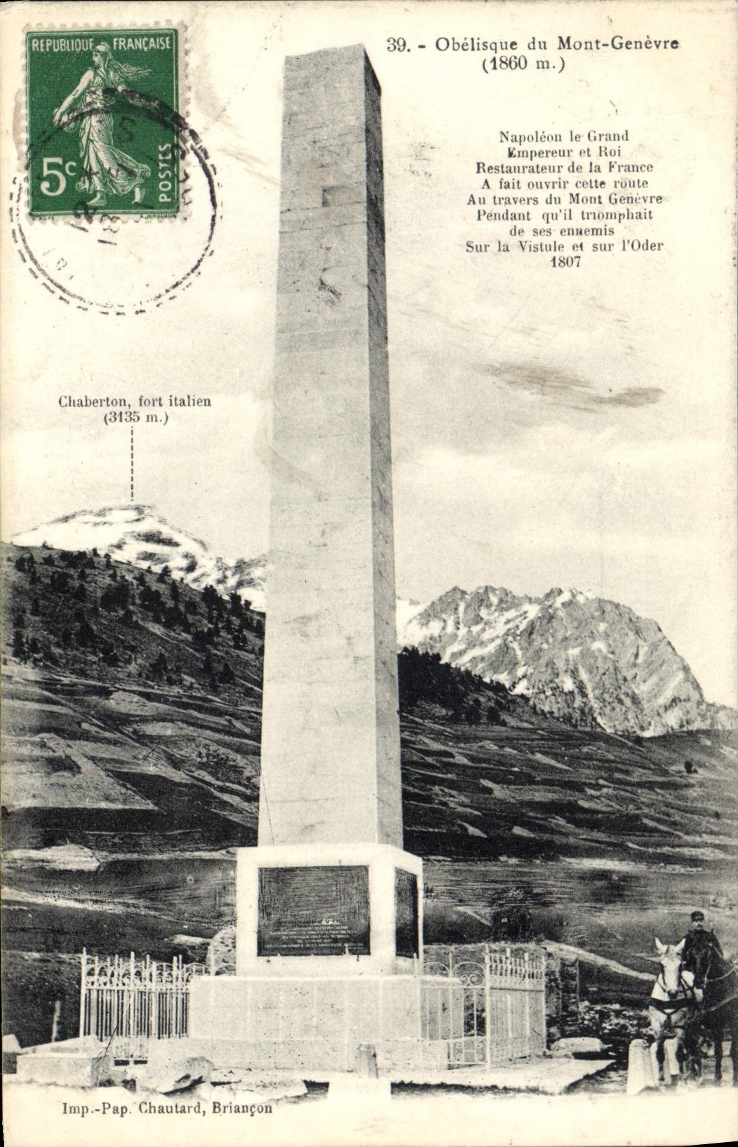 CPA Obelisque du mont Genevre 