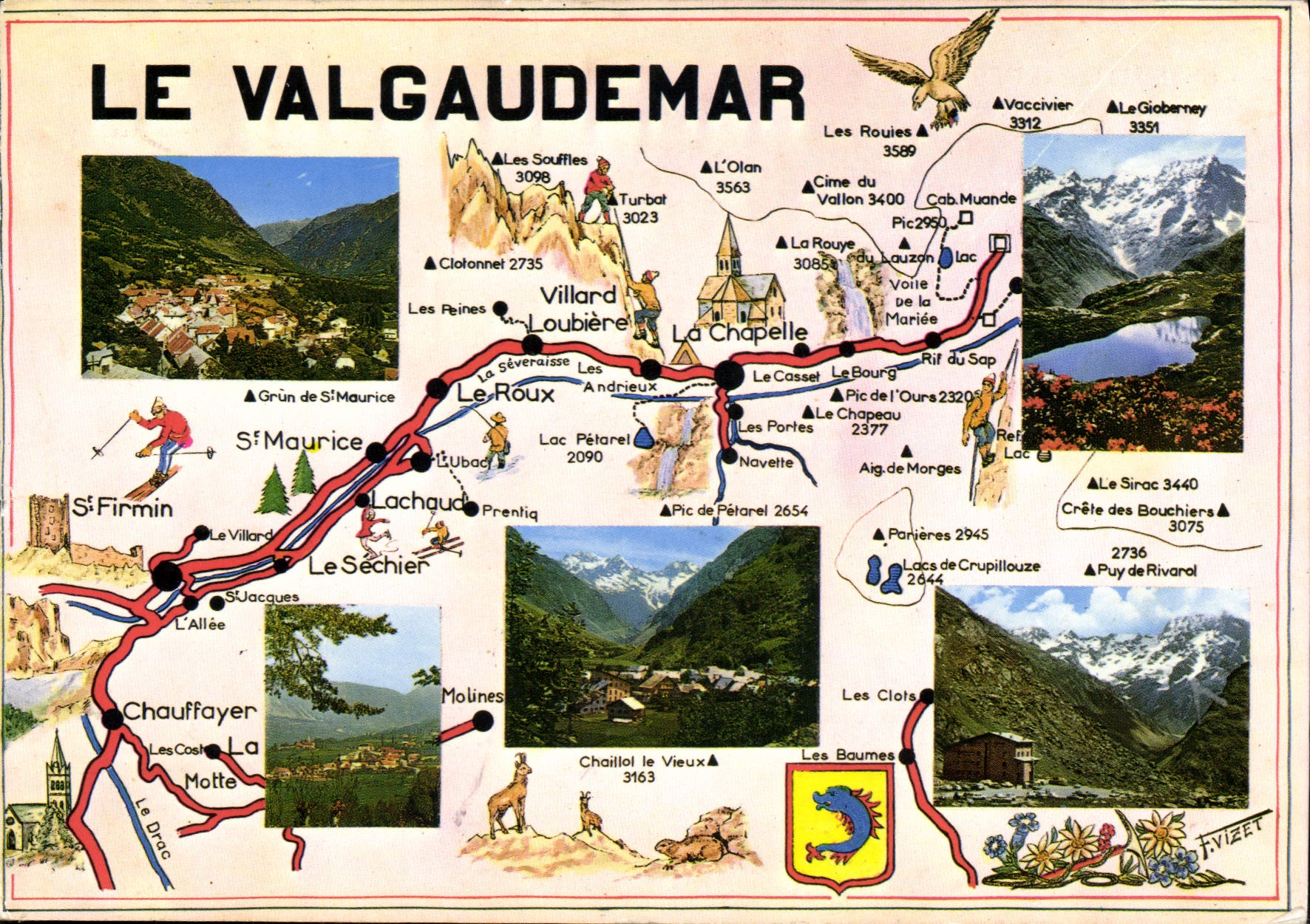 CPA Les Hautes Alpes Le Valgaudemar Carte Touristique 