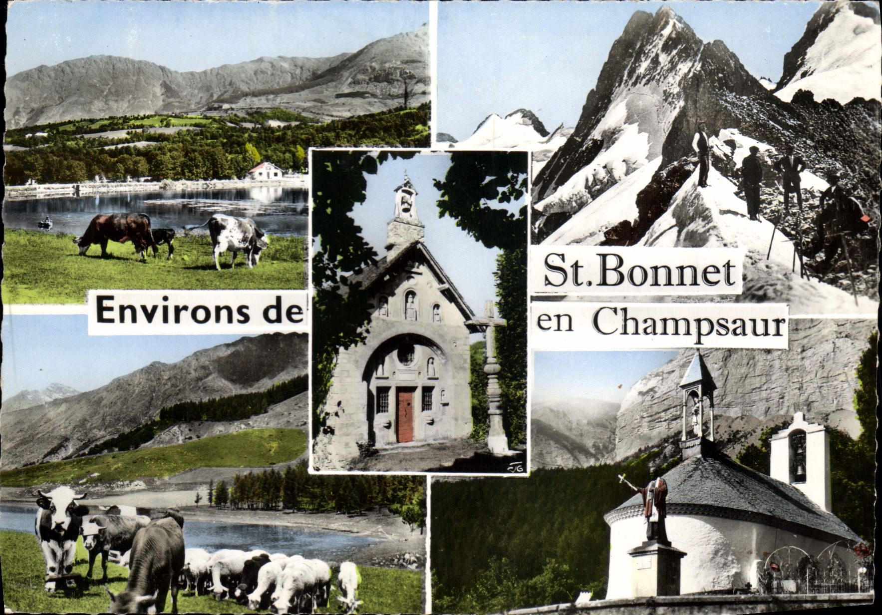 CPA Les Hautes Alpes Environs de S Bonnet en Champsaur le Lac de l'Aullagnier le Gioberney Chapelle 