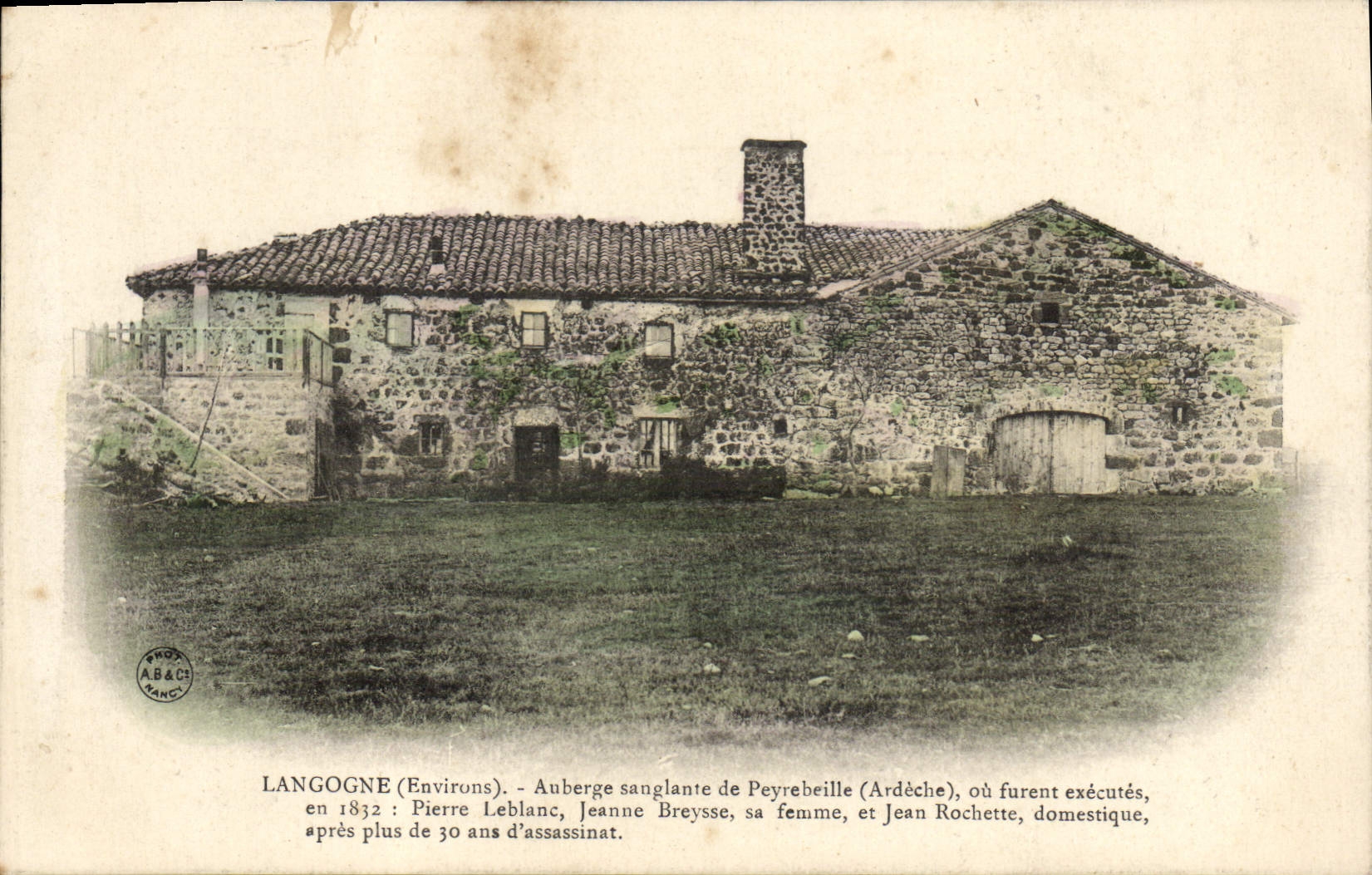 CPA Langogne Environs Auberge sanglante de Peyrebeilhe Ardeche 