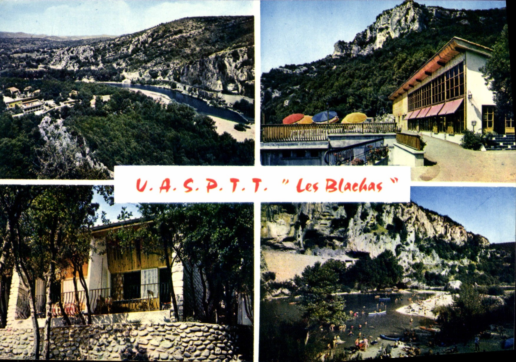 CPA Gorges de l'Ardeche Camp de L'uas PTT Les Blachas Salavas Ardeche 