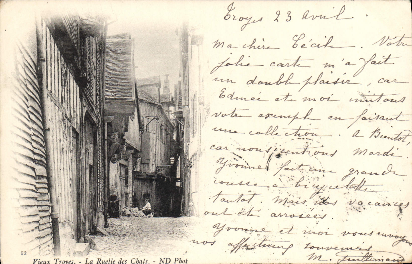 CPA Vieux Troyes La Ruelle des Chats 