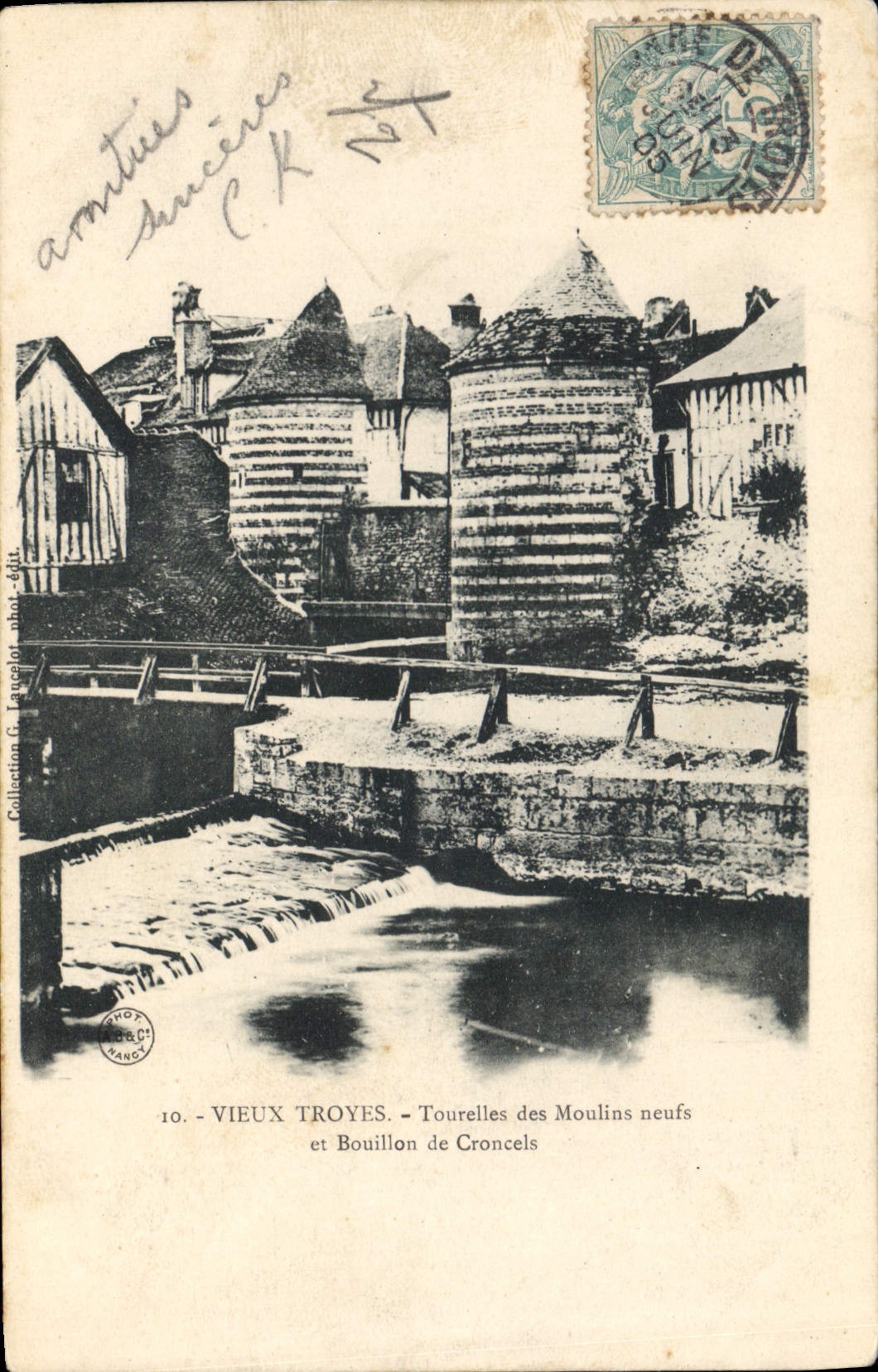 CPA Vieux Troyes Tourelle des Moulins neufs et Bouillon de Croncels 