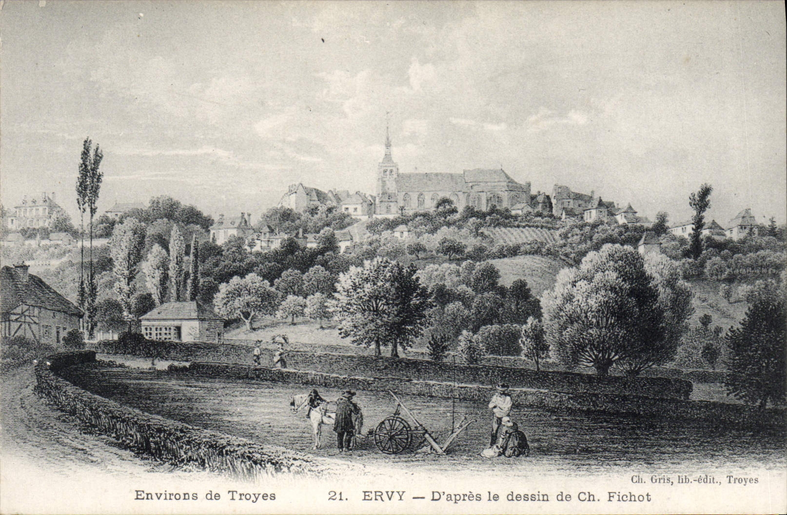 CPA Environs de Troyes Ervy D'Apres le dessin de Ch Fichot 