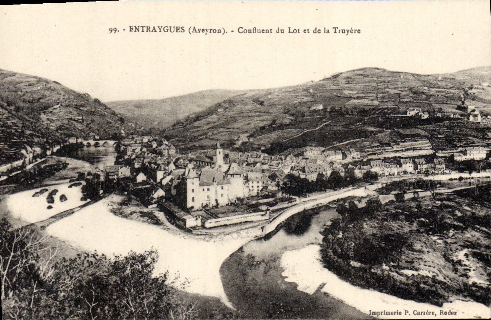 CPA Entraygues Aveyron Confluent du Lot et de la Truyere 