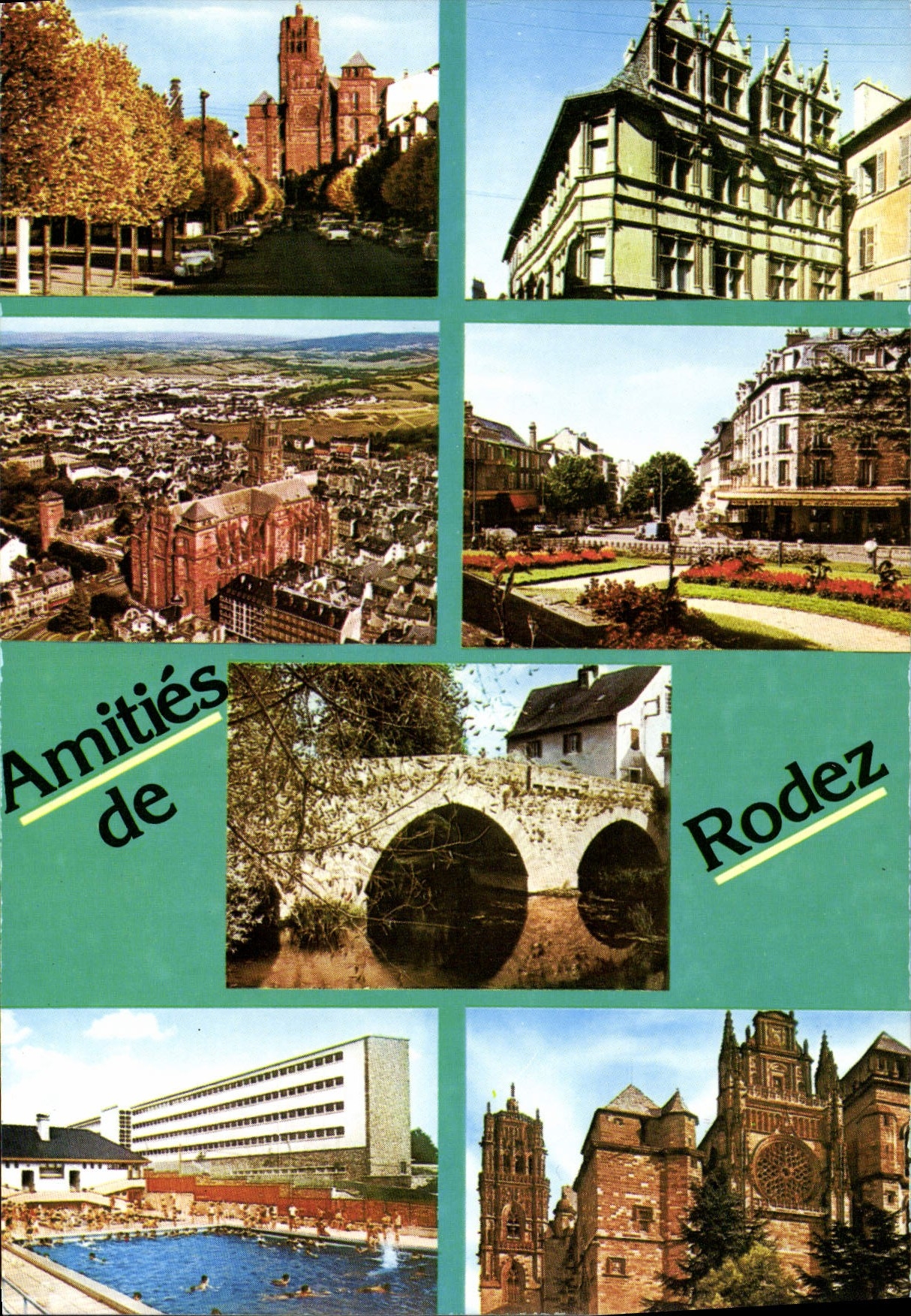 CPA Rodez Aveyron La Cathedrale Vue generale