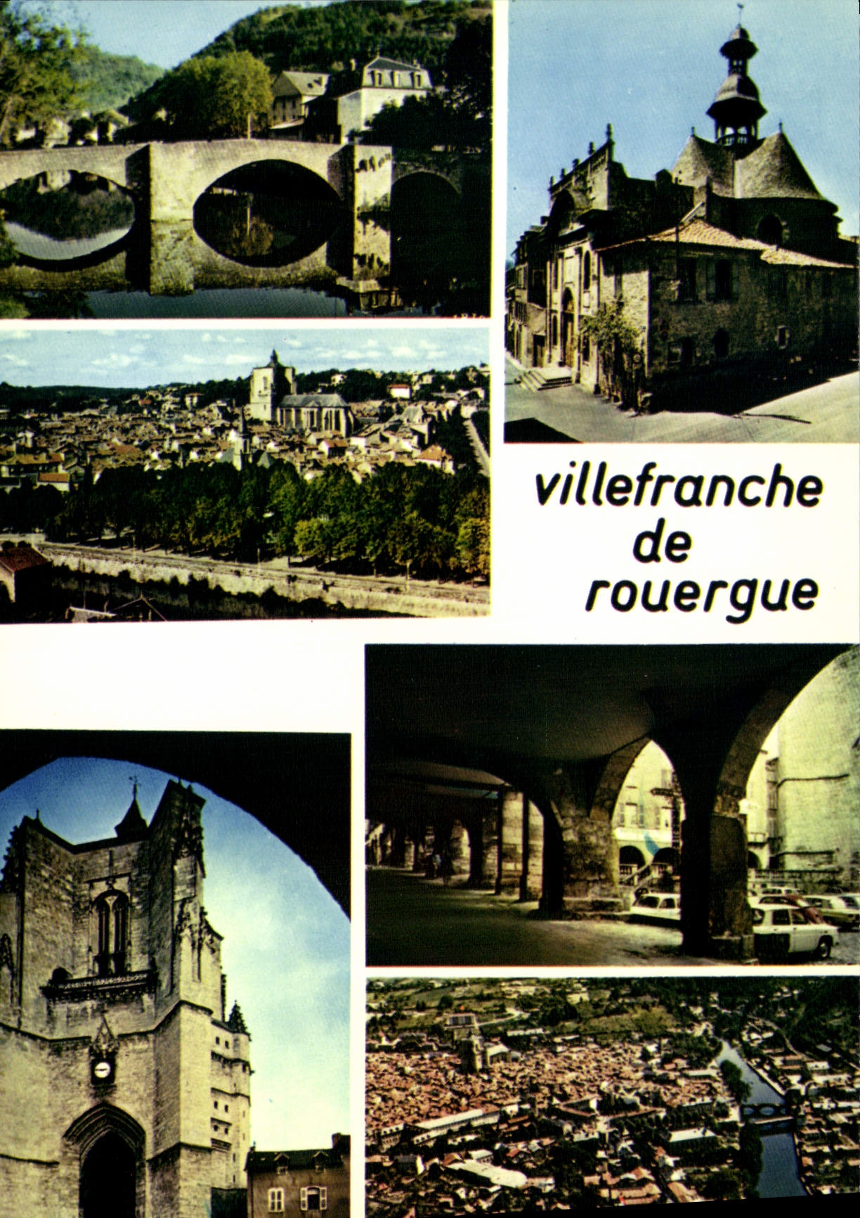CPA Villefranche de Rouergue Aveyron Le Pont des Consuls Vue generale Chapelle des Penitents Noirs C