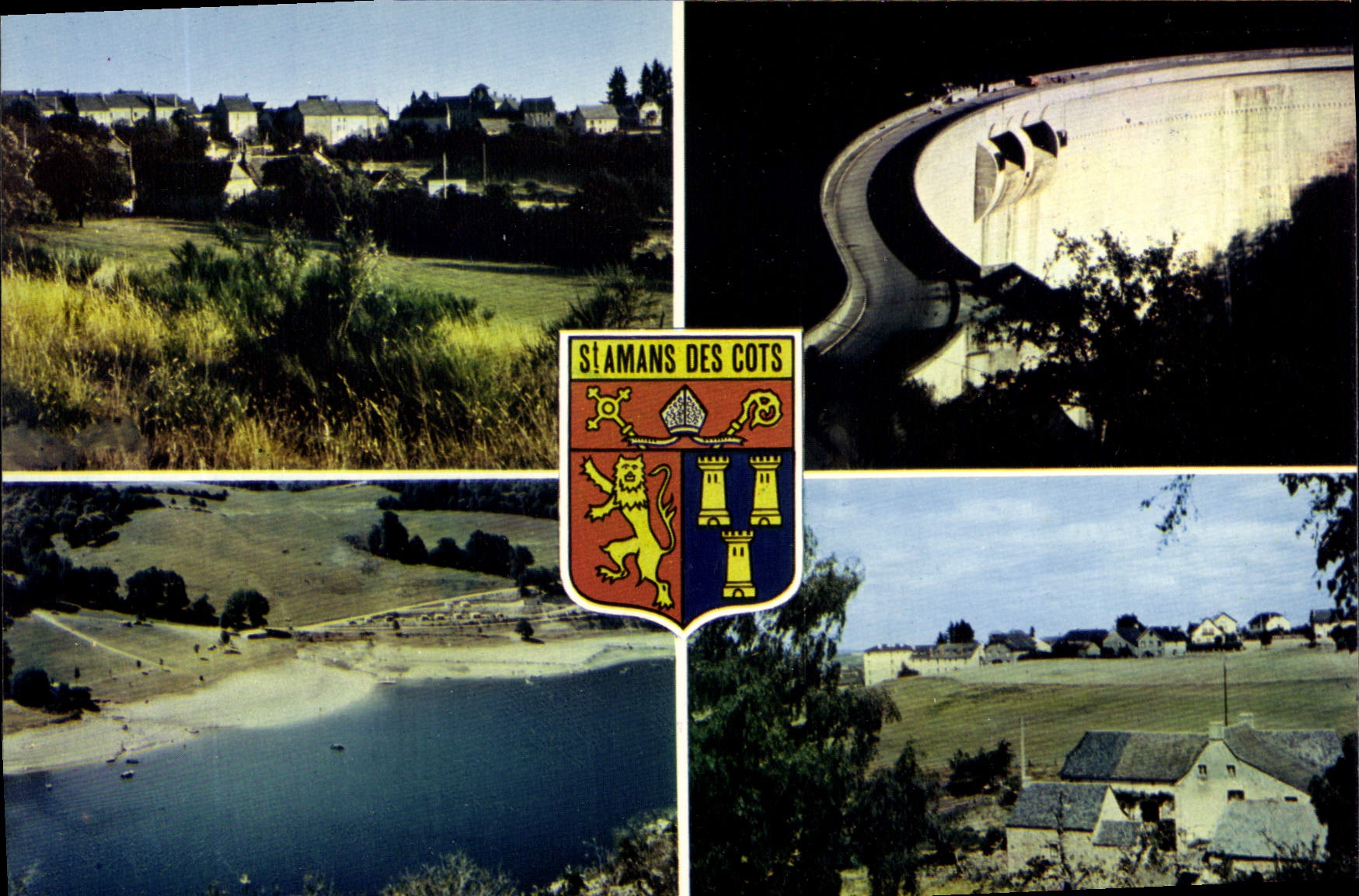 CPA Saint Amans des Cots Aveyron Vue generale Le Barrage de la Selves Le camping des Tours Vue gener