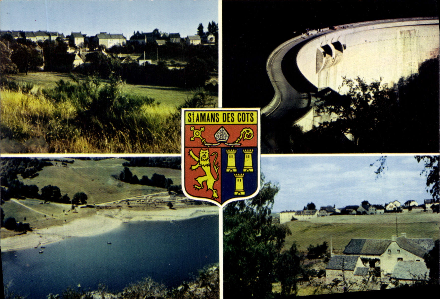 CPA Saint Amans des Cots Aveyron Vue generale Le Barrage de la Selves