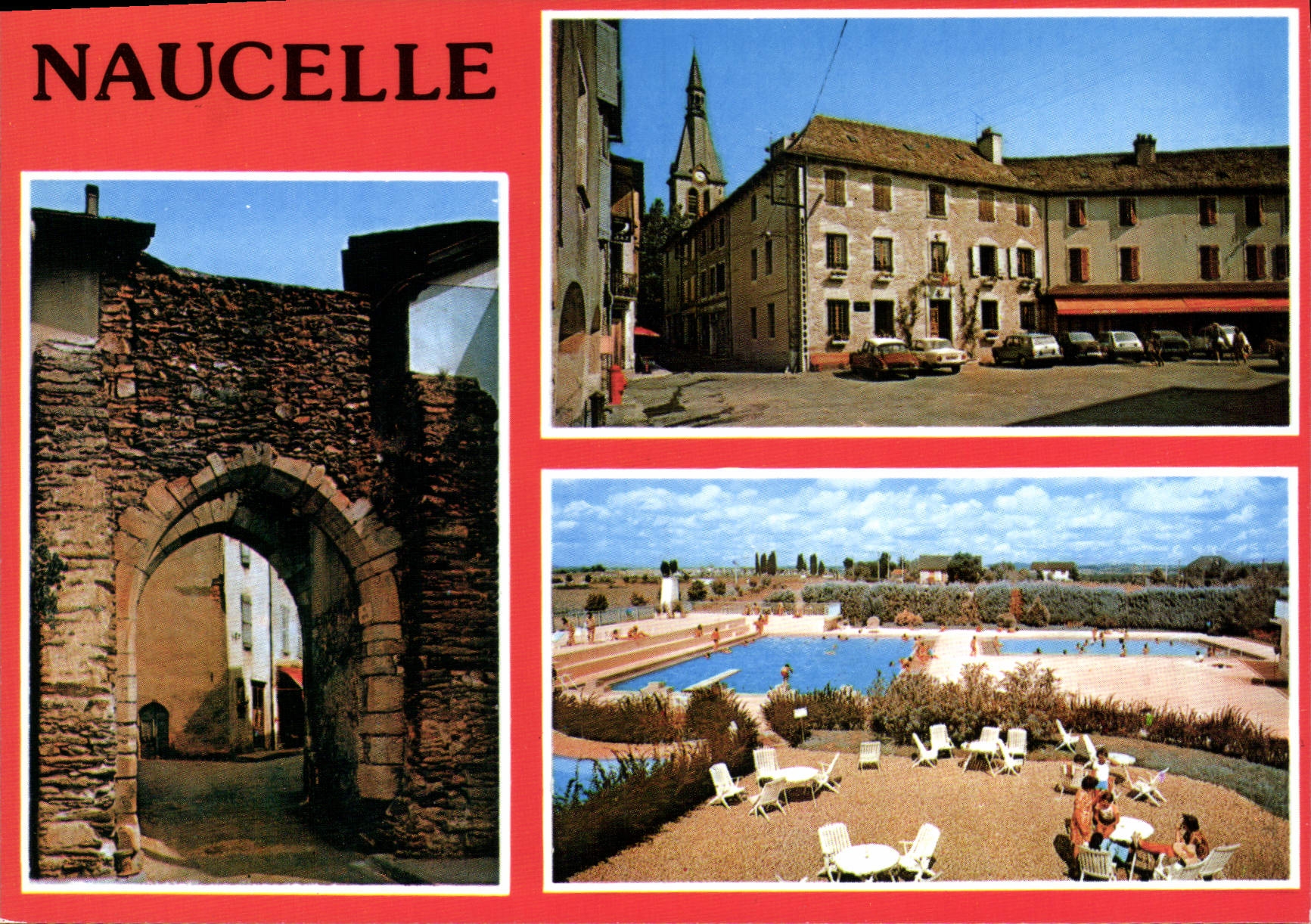 CPA Naucelle Station verte de vacances Porte des Angials Place de l'Hotel de Ville Piscine Climatise
