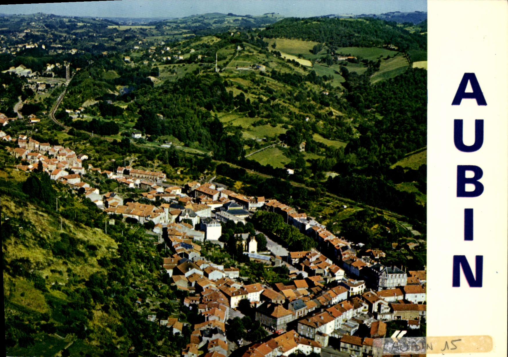 CPA Aubin Aveyron Vue generale aerienne