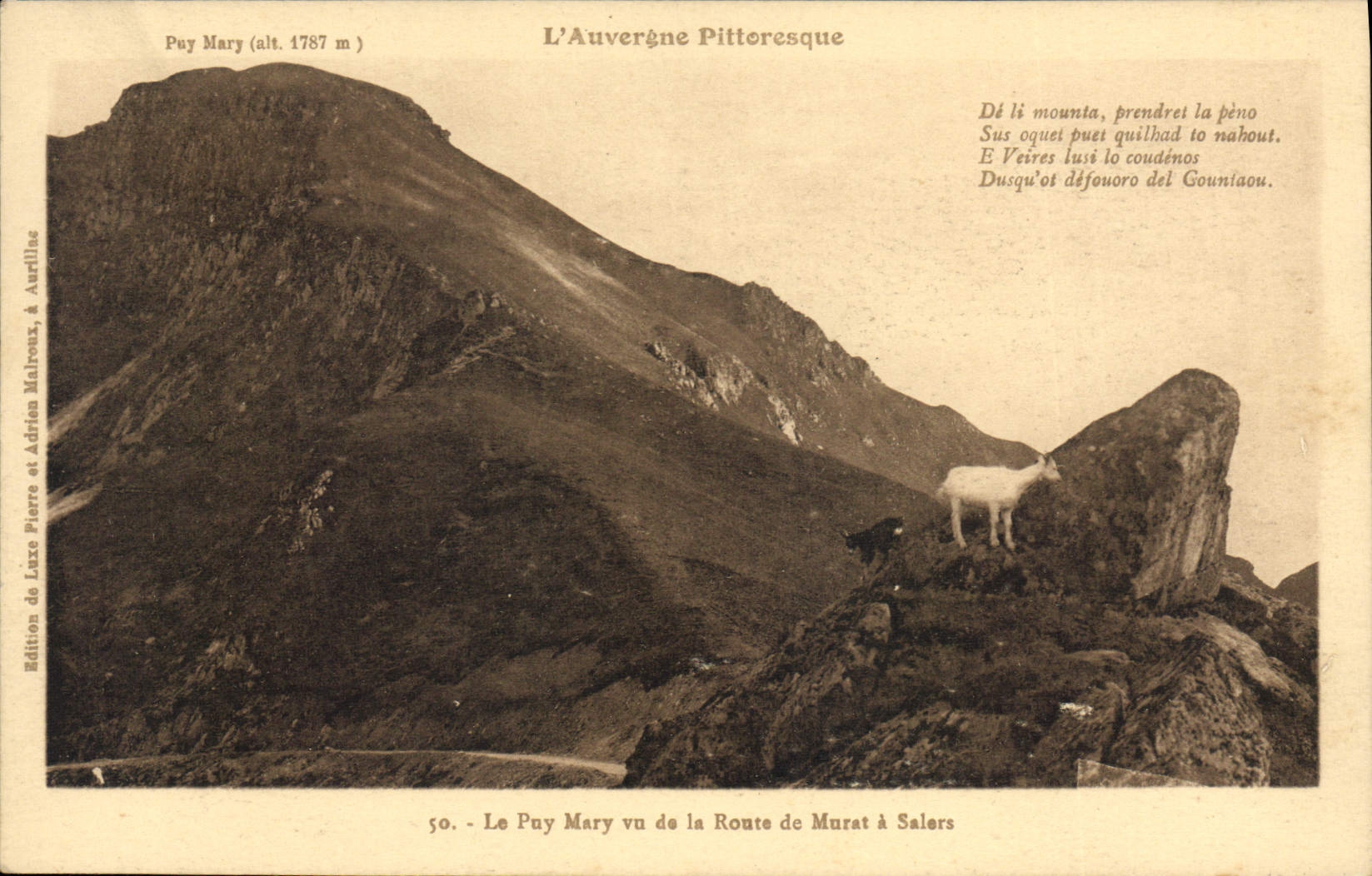 CPA L'Auvergne Pittoresque Le Puy Mary vu de la Route de Murat a Salers 