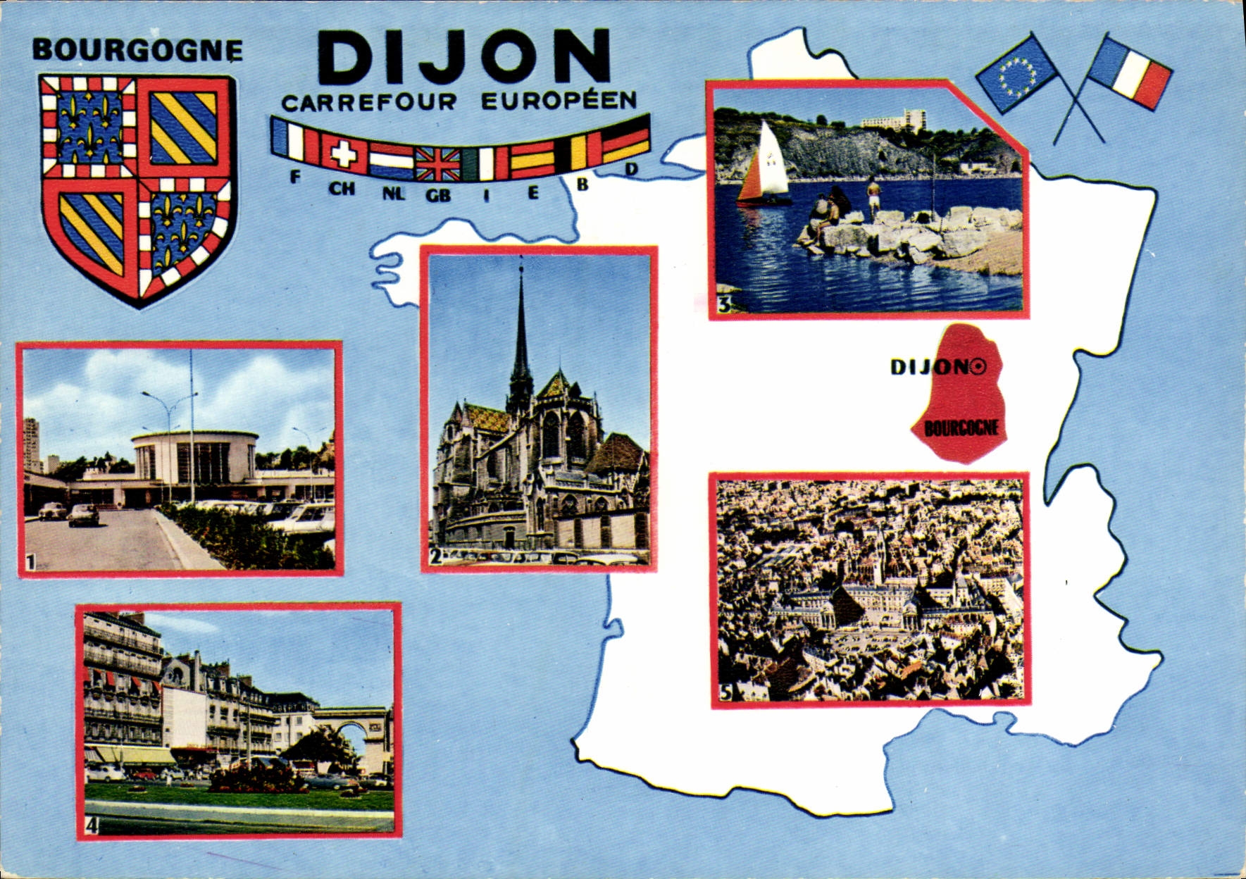 CPSM DIJON lac Kir gare