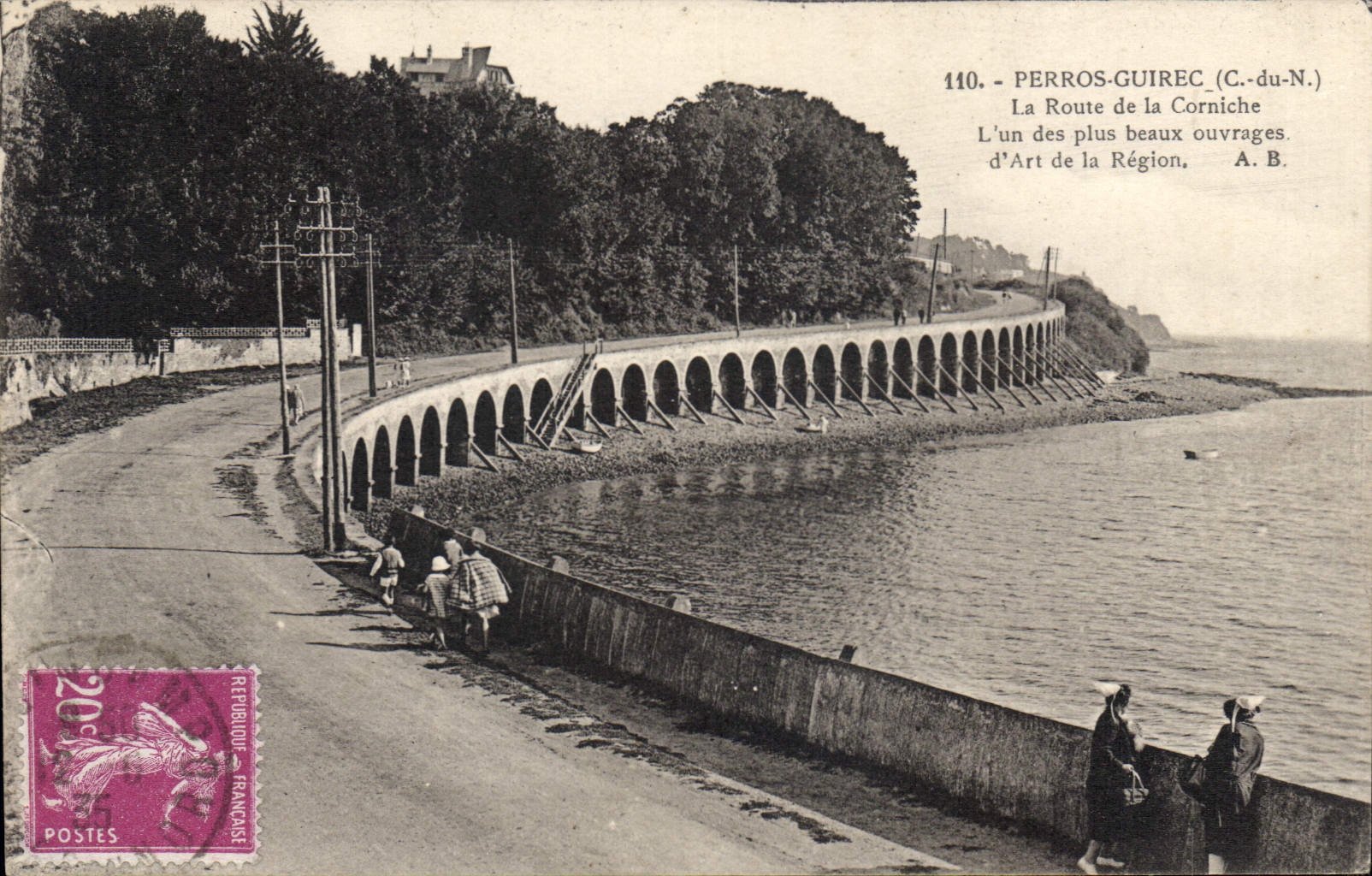 CPA PERROS-GUIRREC route de la corniche