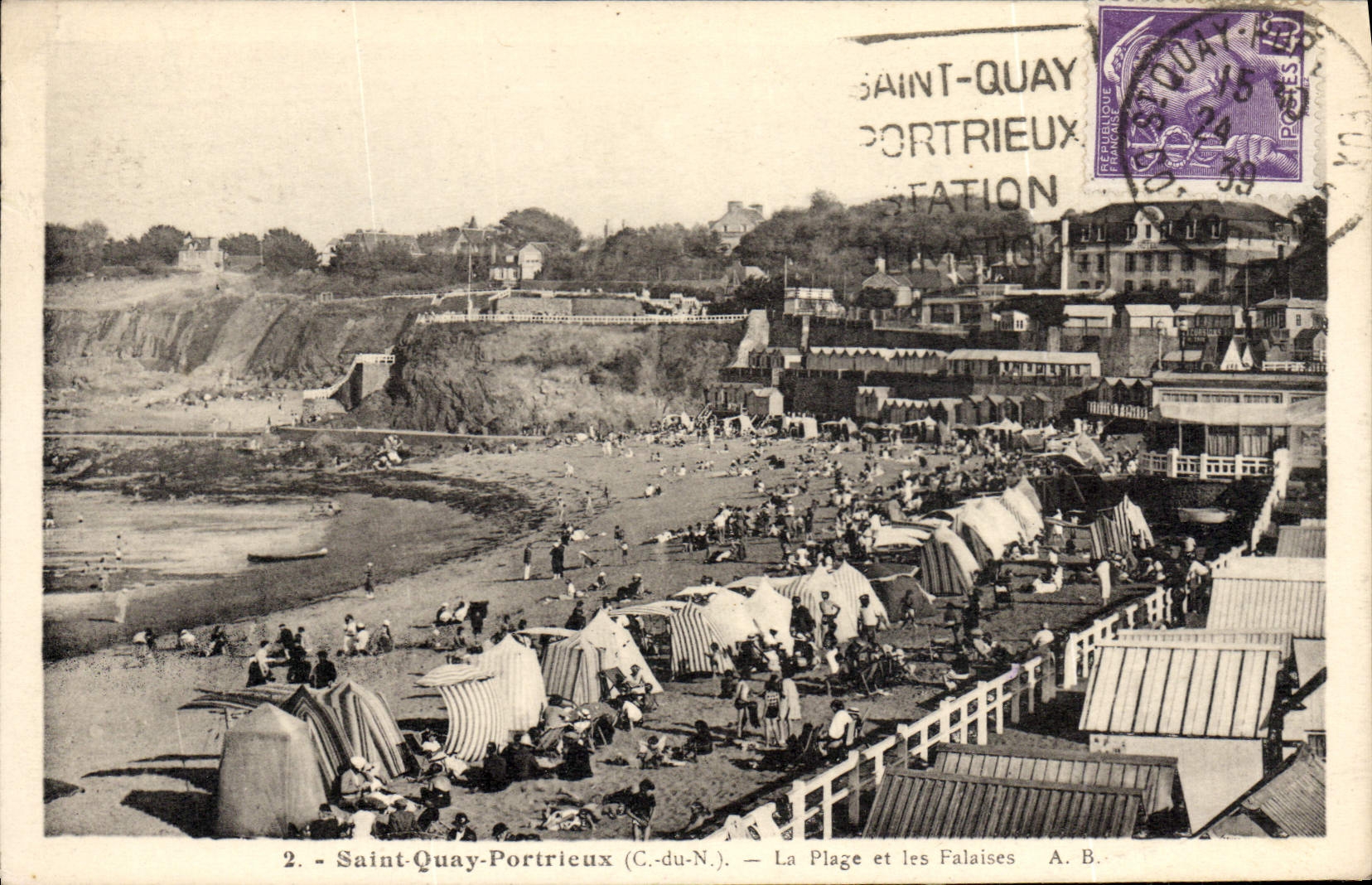 CPA SAINT-QUAY-PORTRIEUX la plage et les falaises