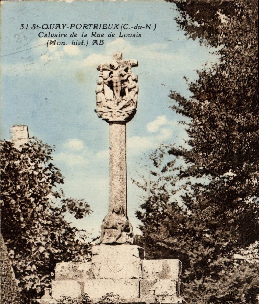 CPA SAINT-QUAI-PORTRIEUX calvaire rue de Louais