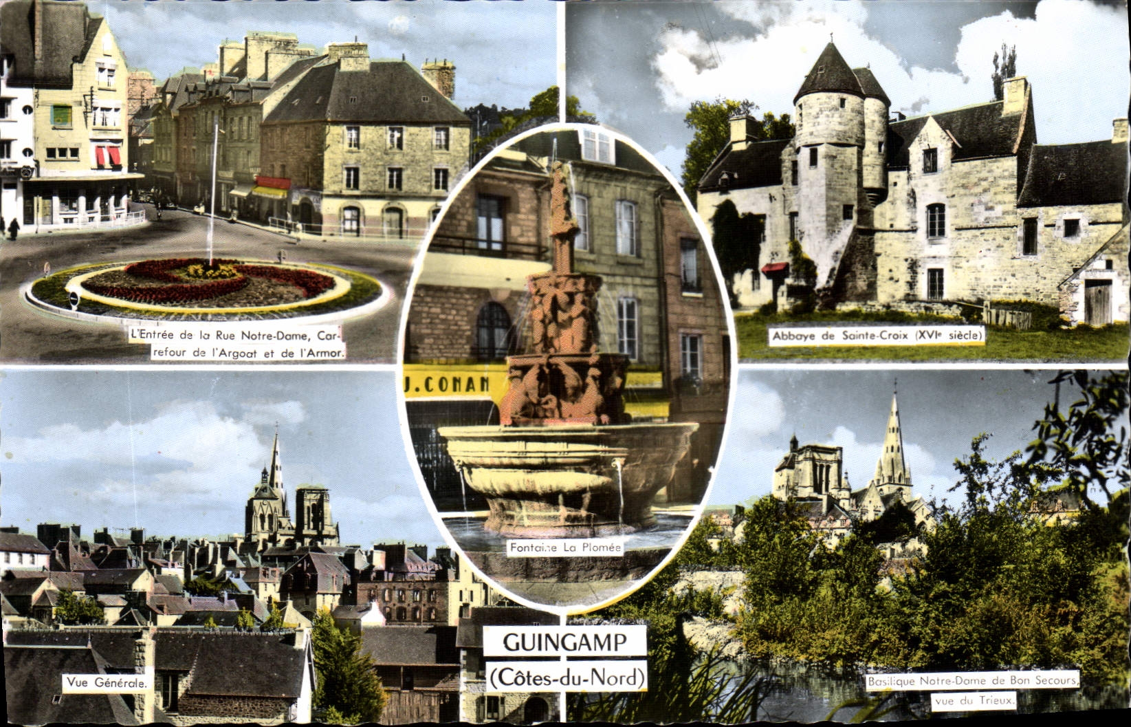 CPA GUINGAMP église abbaye