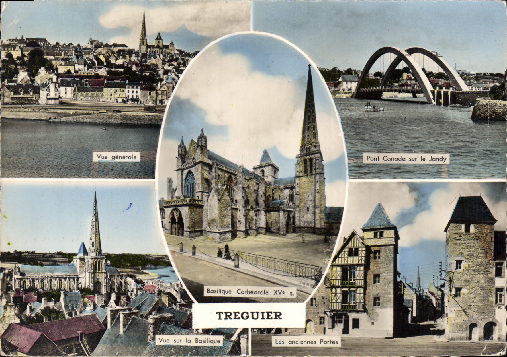 CPA TREGUIER basilique cathédrale pont Canada