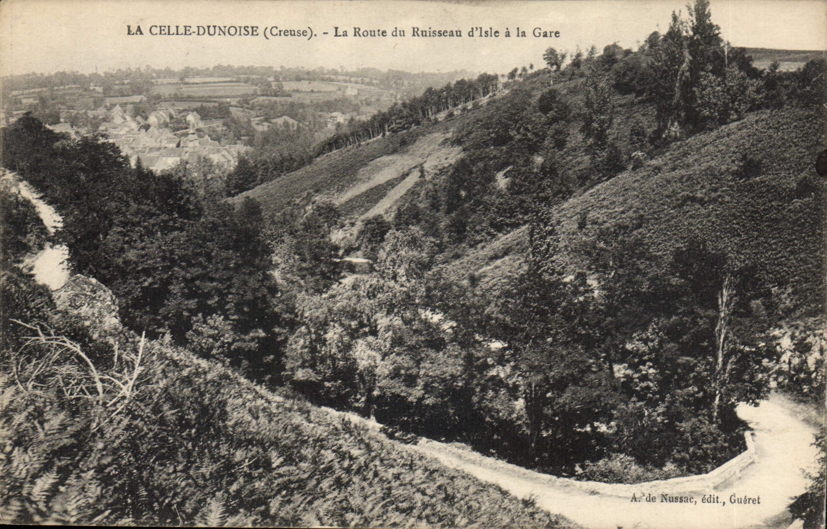 CPA LA CELLE-DUNOISE route du ruisseau d'Isle à la Gare