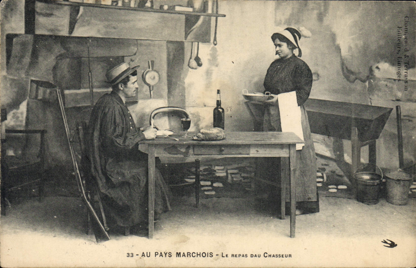 CPA au pays Marchois repas du chasseur