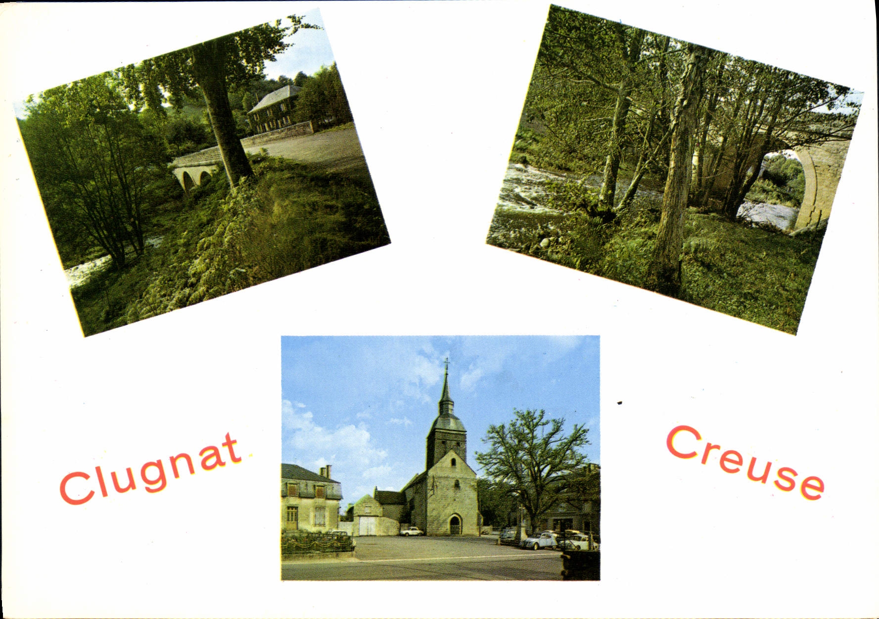 CPSM CLUGNAT pont église