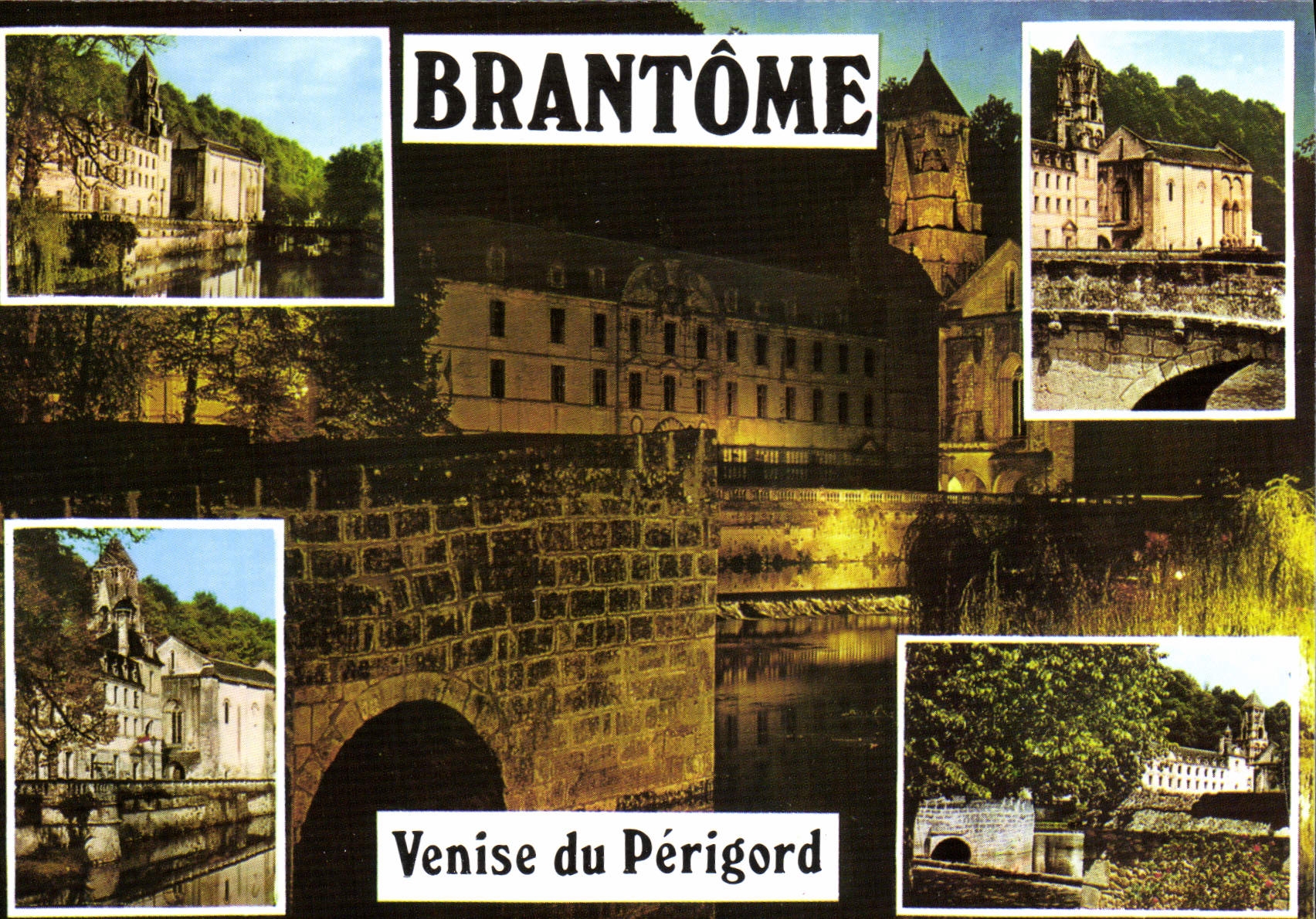 CPSM BRANTOME abbaye et pont Coudé