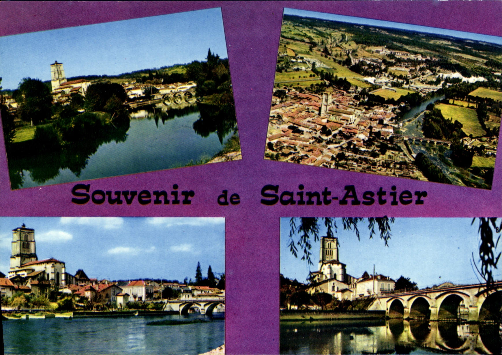 CPSM SAINT-ASTIER église pont