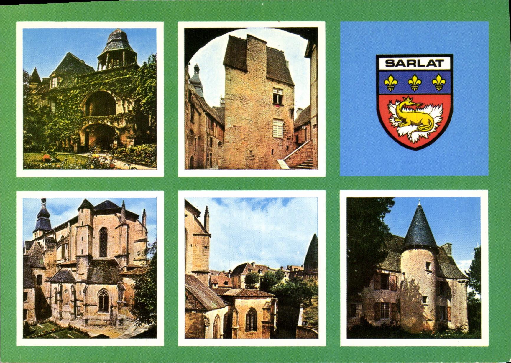 CPSM SARLAT château de la Boétie église Présidial