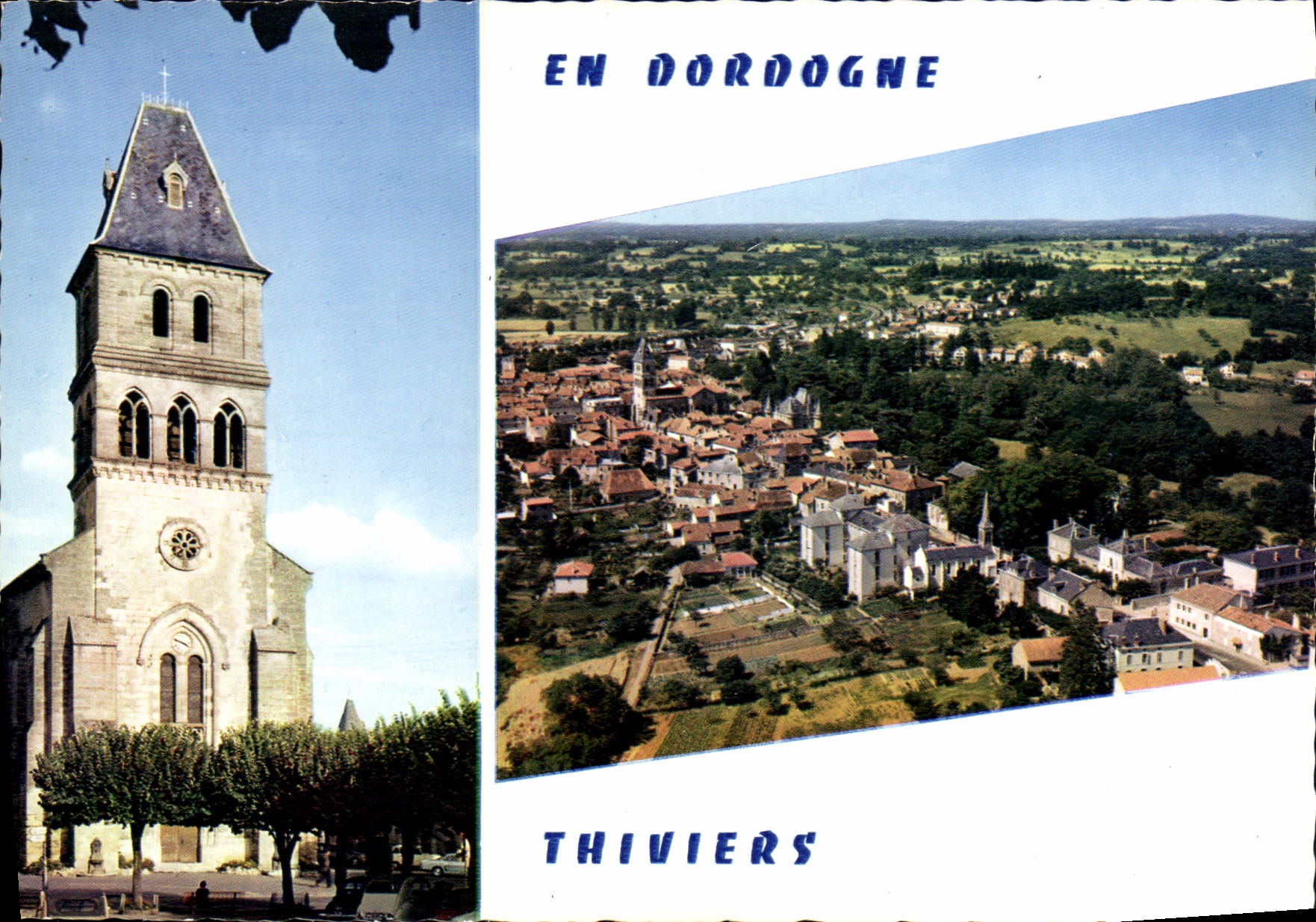 CPSM THIVIERS vue générale église