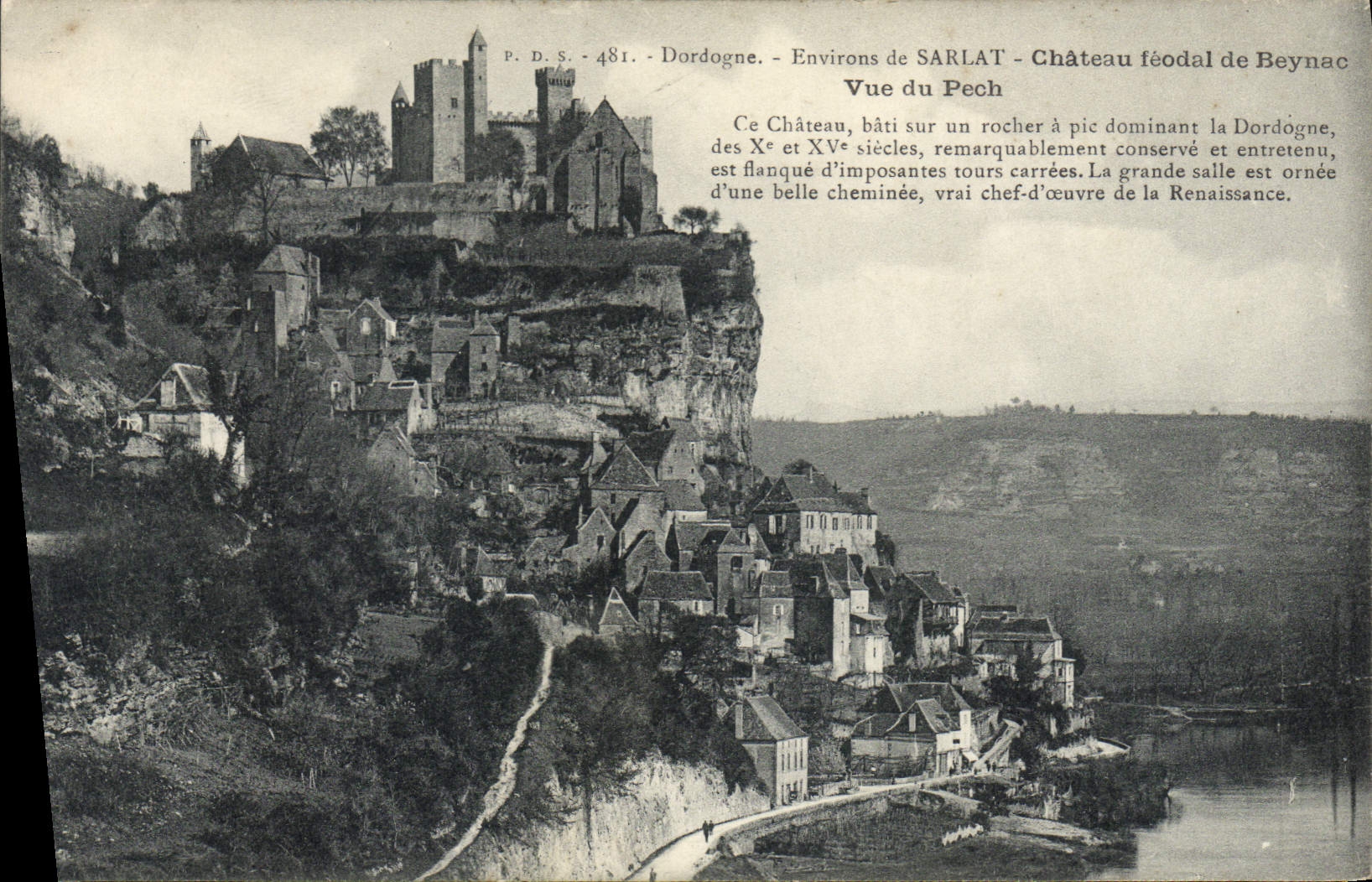 CPA château de BEYNAC vue du Pech près SARLAT