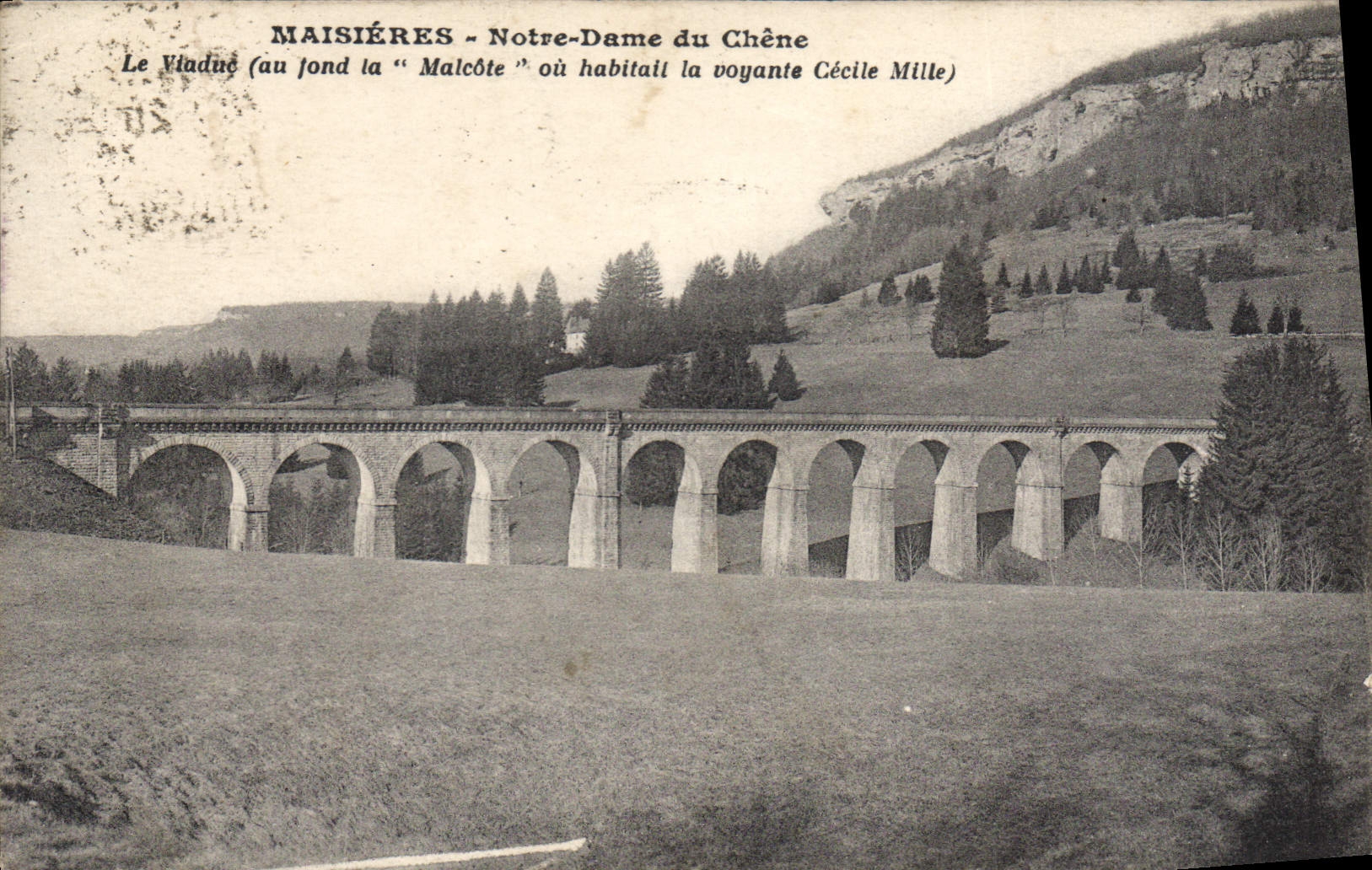 CPA Maisieres Notre Dame Du Chene viaduc voyante Cécile Mille