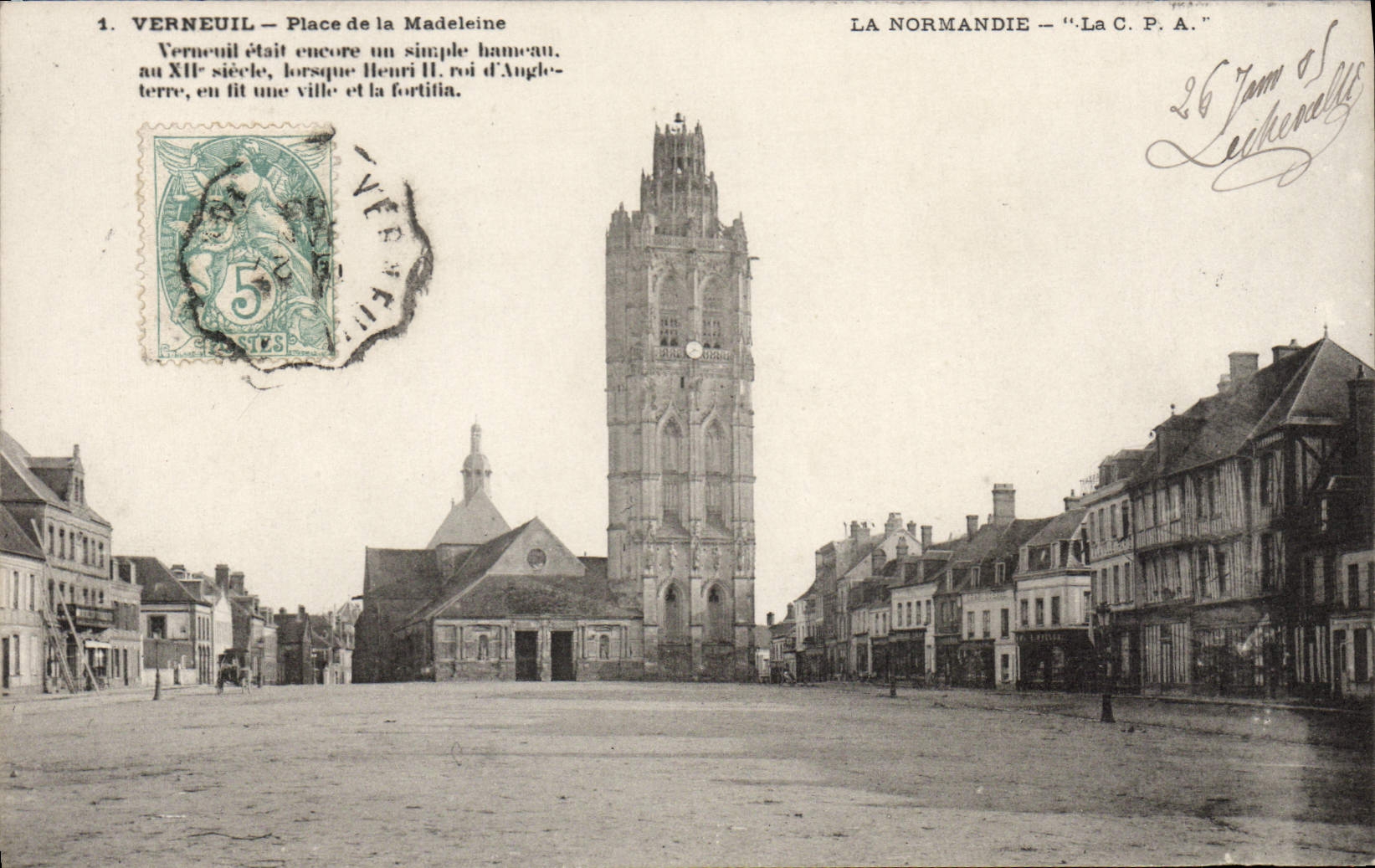 CPA Verneuil Sur Avre Place De La Madeleine