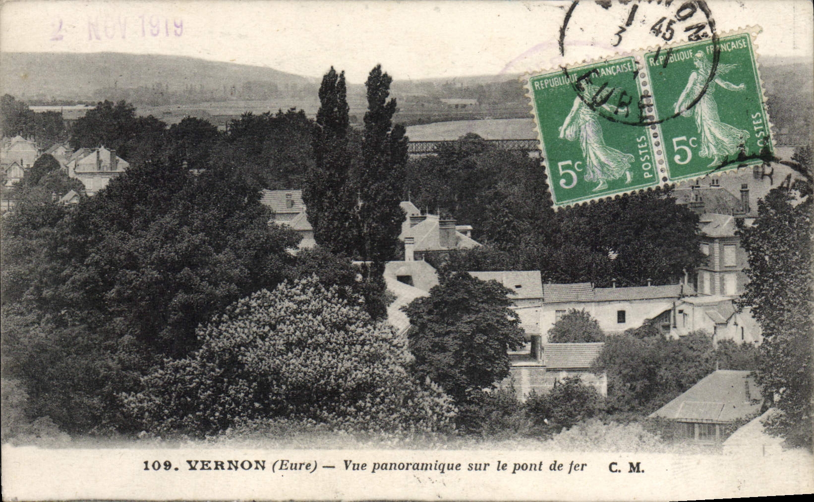 CPA Vernon Vue Panoramique Sur Le Pont De fer