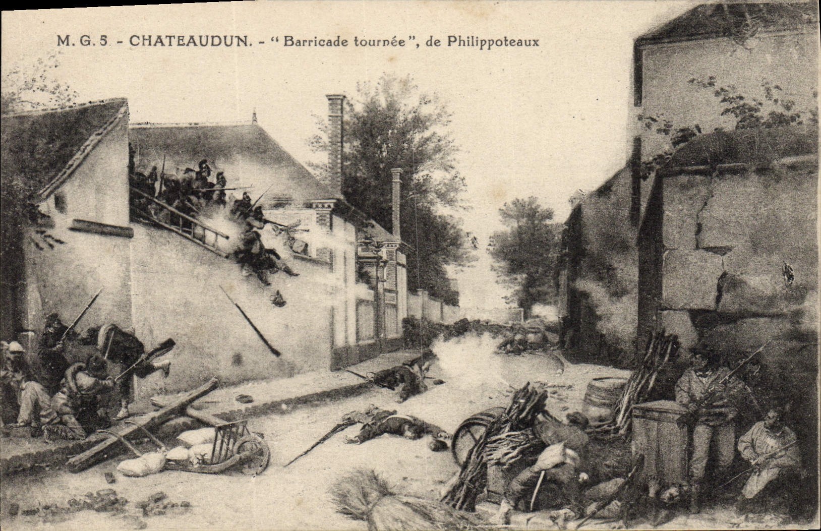 CPA Chateaudun Barricade Tournee De Philippoteaux