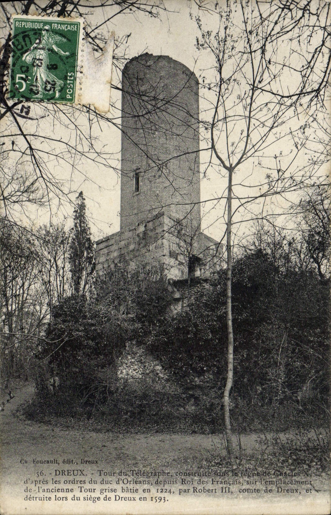 CPA Dreux tour du télégraphe