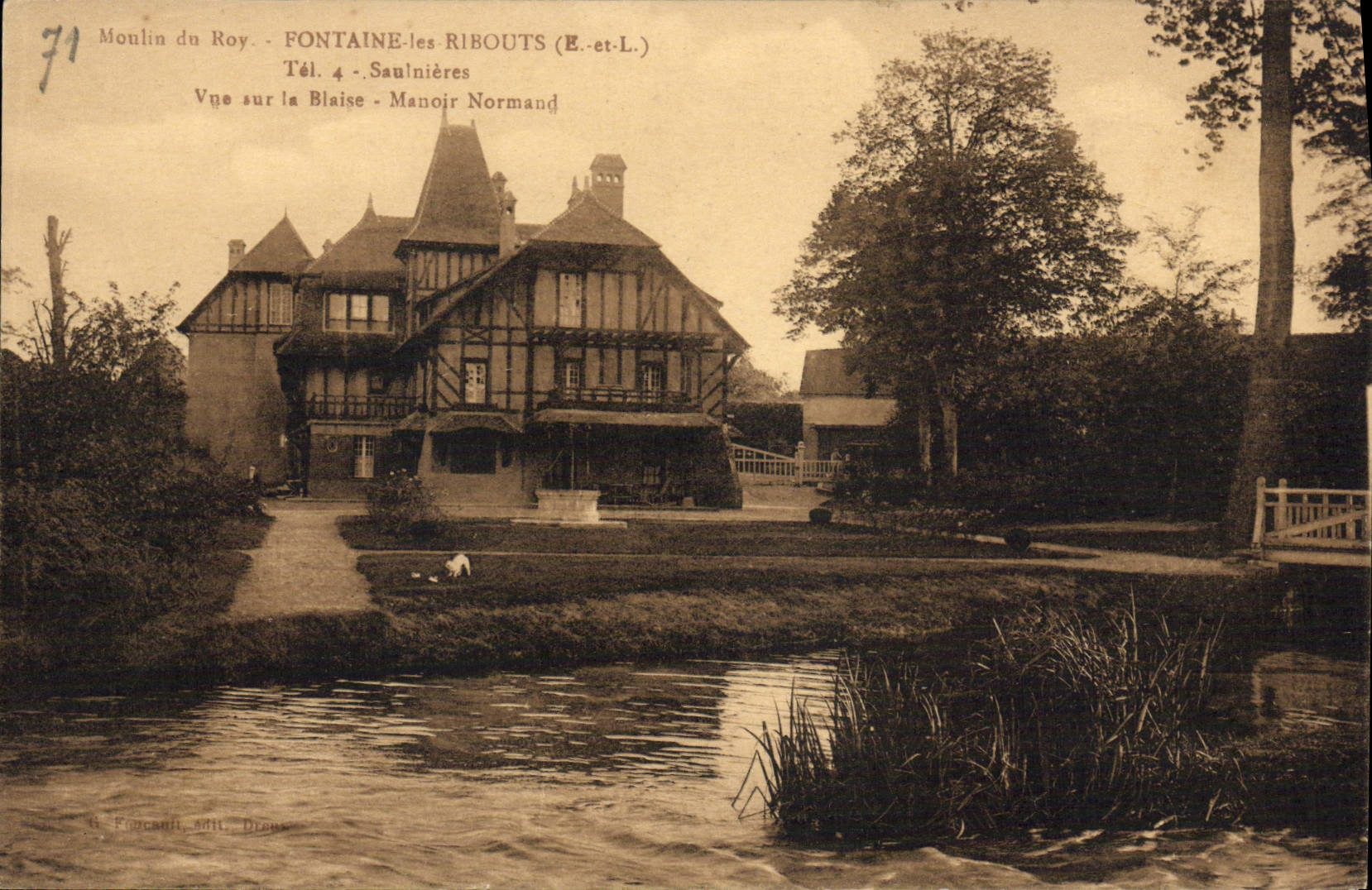 CPA Fontaine Les Ribouts Saulnieres moulin