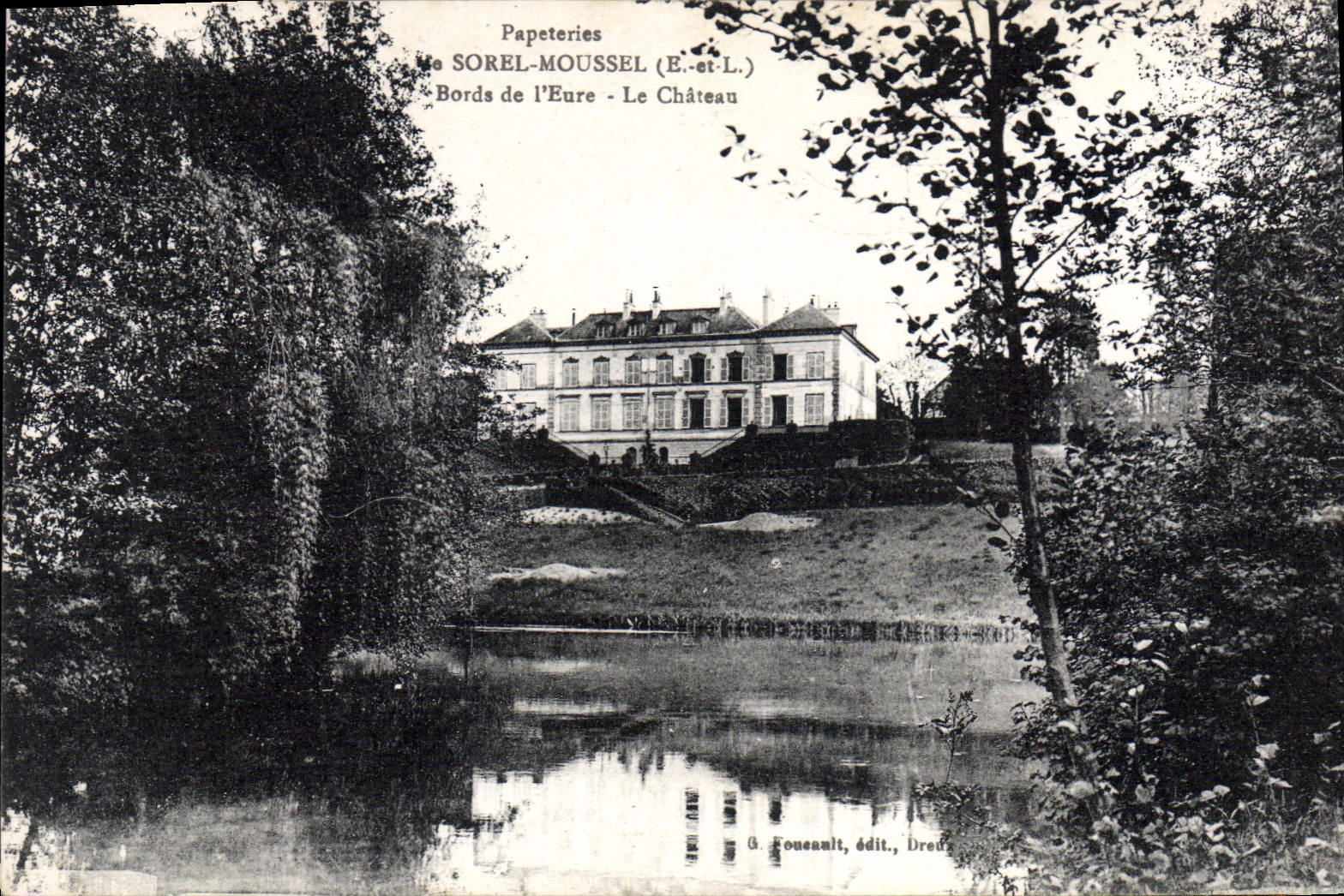CPA papeteries Sorel Moussel Bords De I'Eure Le Chateau